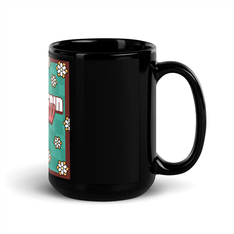 Never Again | Retro-Green Style | Black Glossy Mug