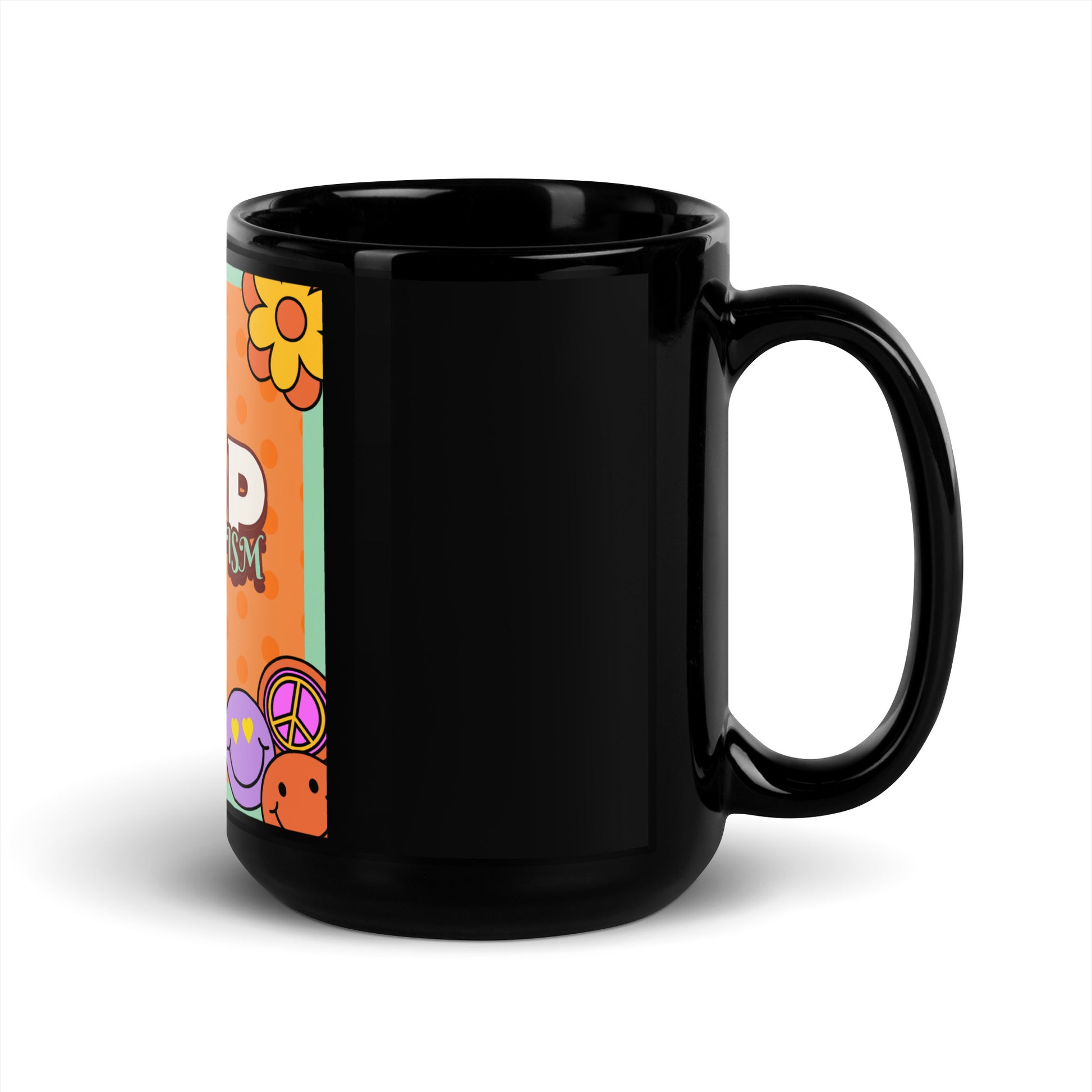 Antisemitism | Retro-Orange Style | Black Glossy Mug Jouparty