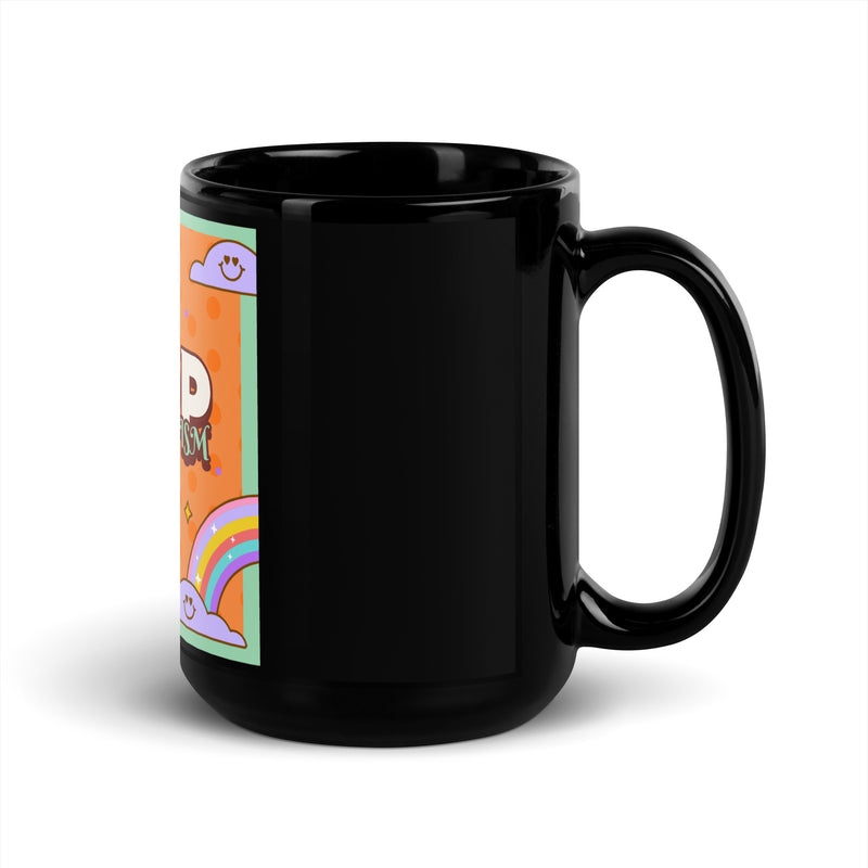 Antisemitism | Retro-Orange Style | Black Glossy Mug