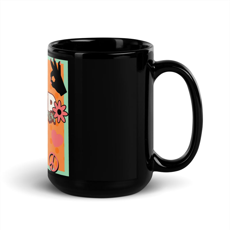 Antisemitism | Retro-Orange Style | Black Glossy Mug