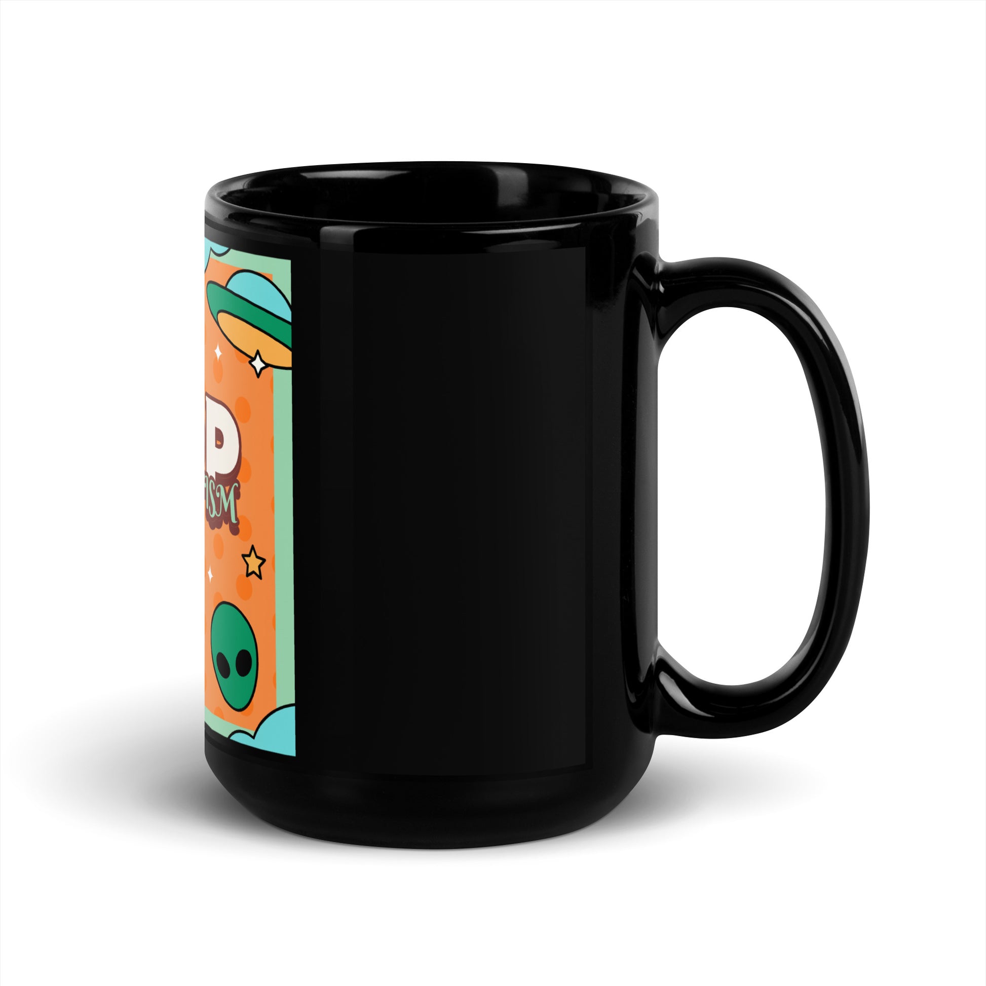 Antisemitism | Retro-Orange Style | Black Glossy Mug Jouparty