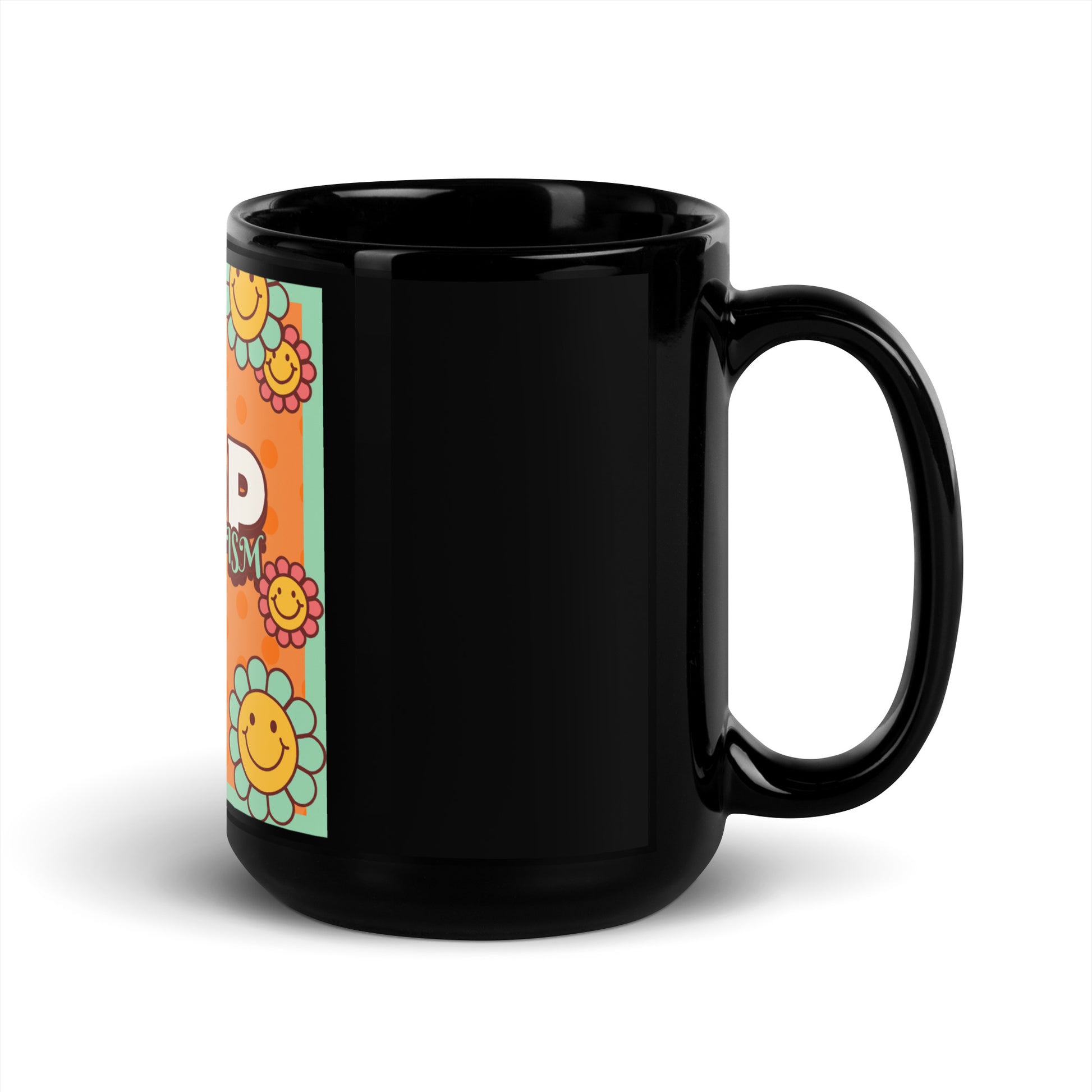Antisemitism | Retro-Orange Style | Black Glossy Mug