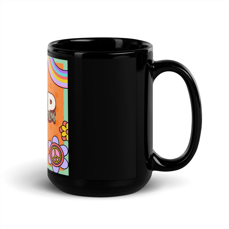 Antisemitism | Retro-Orange Style | Black Glossy Mug