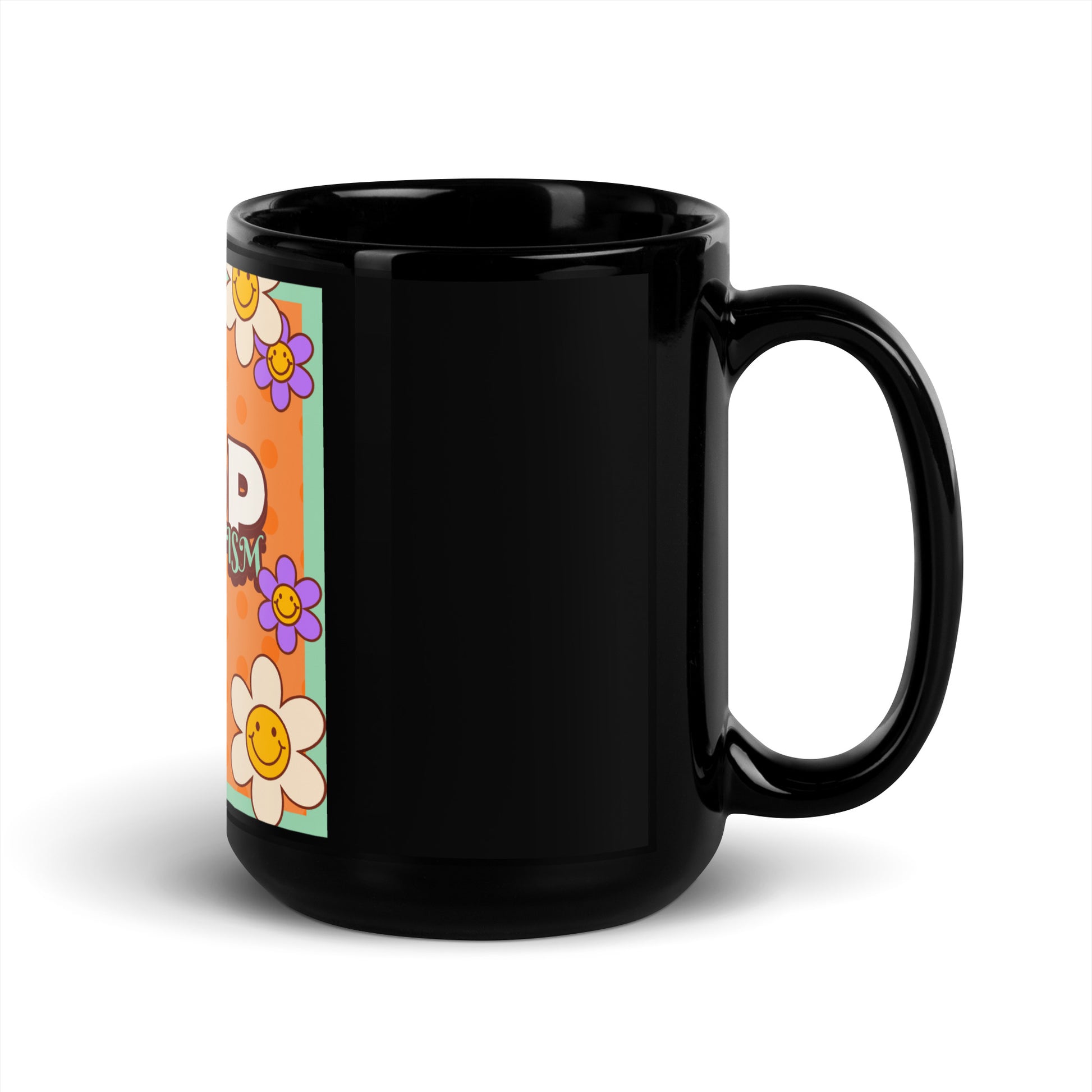 Antisemitism | Retro-Orange Style | Black Glossy Mug Jouparty