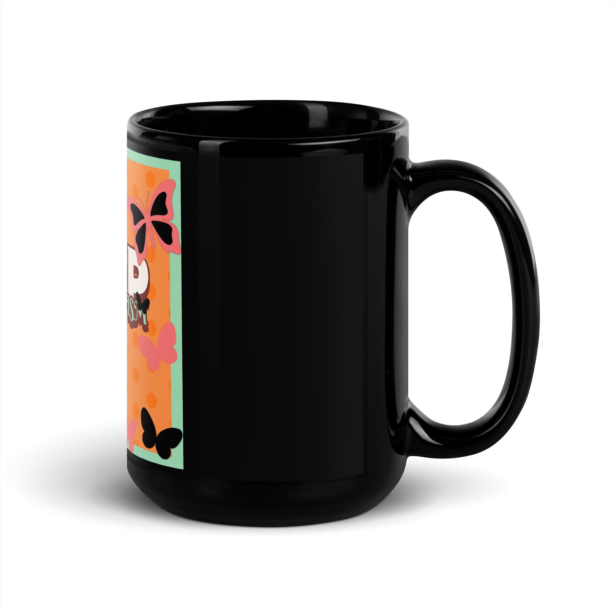 Antisemitism | Retro-Orange Style | Black Glossy Mug