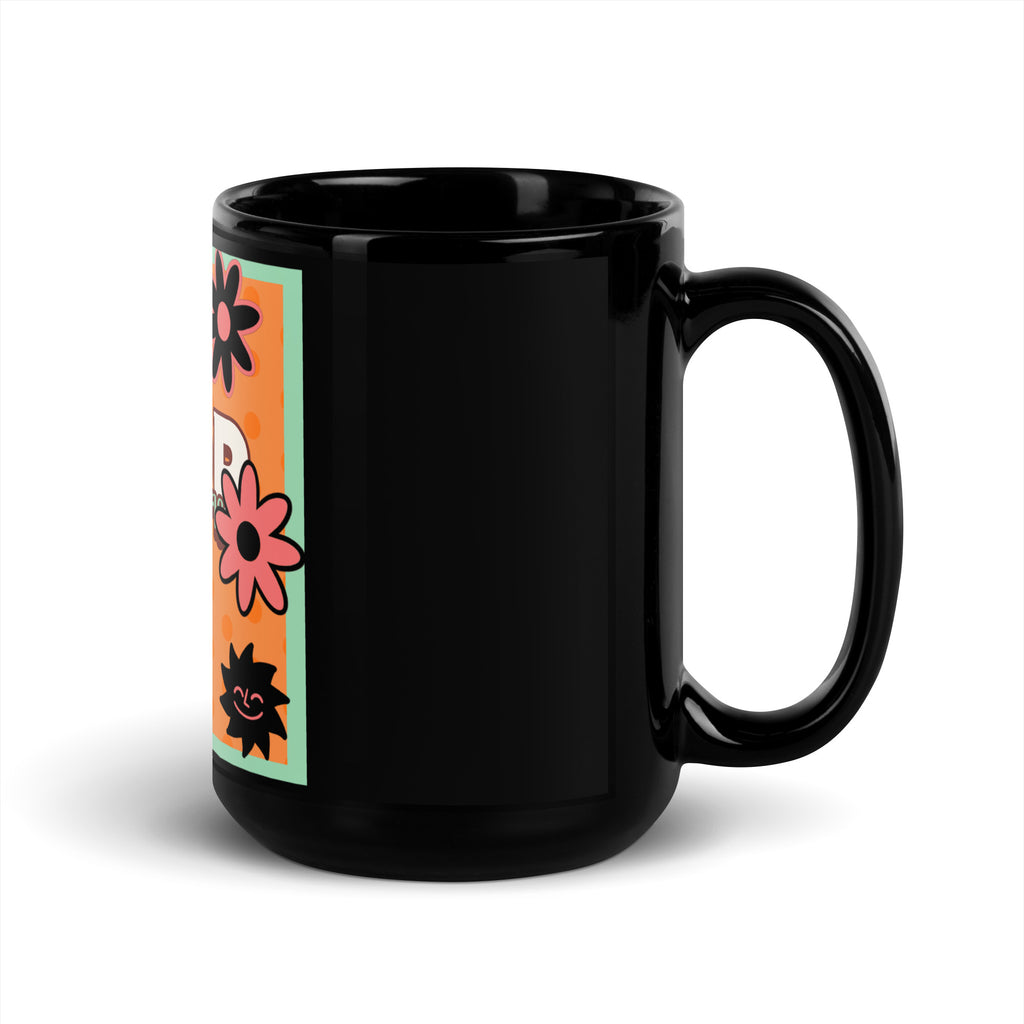 Antisemitism | Retro-Orange Style | Black Glossy Mug Jouparty