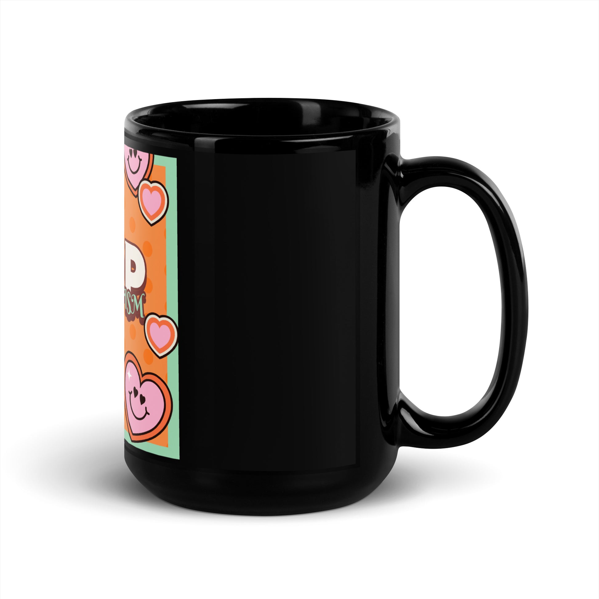 Antisemitism | Retro-Orange Style | Black Glossy Mug Jouparty