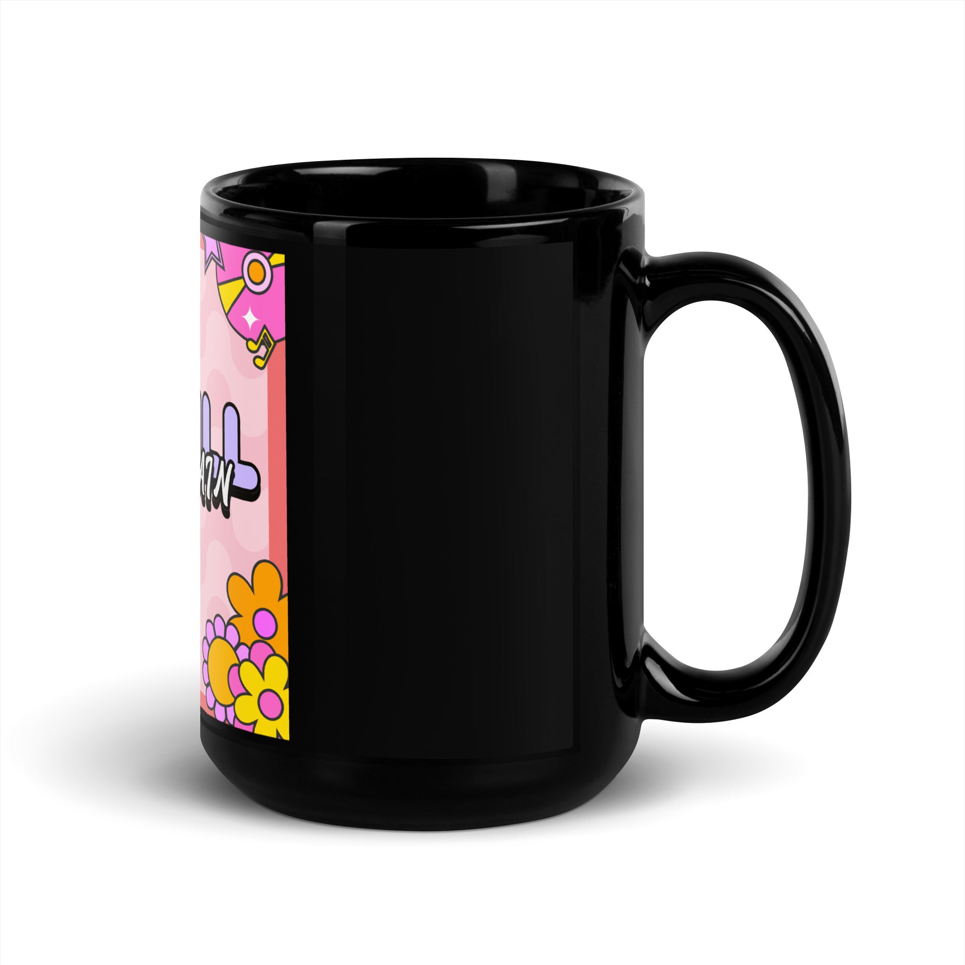 We Will Dance | Retro-Pink Style | Black Glossy Mug Jouparty