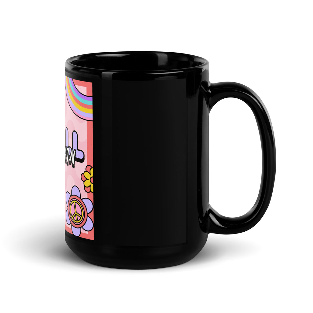 We Will Dance | Retro-Pink Style | Black Glossy Mug Jouparty
