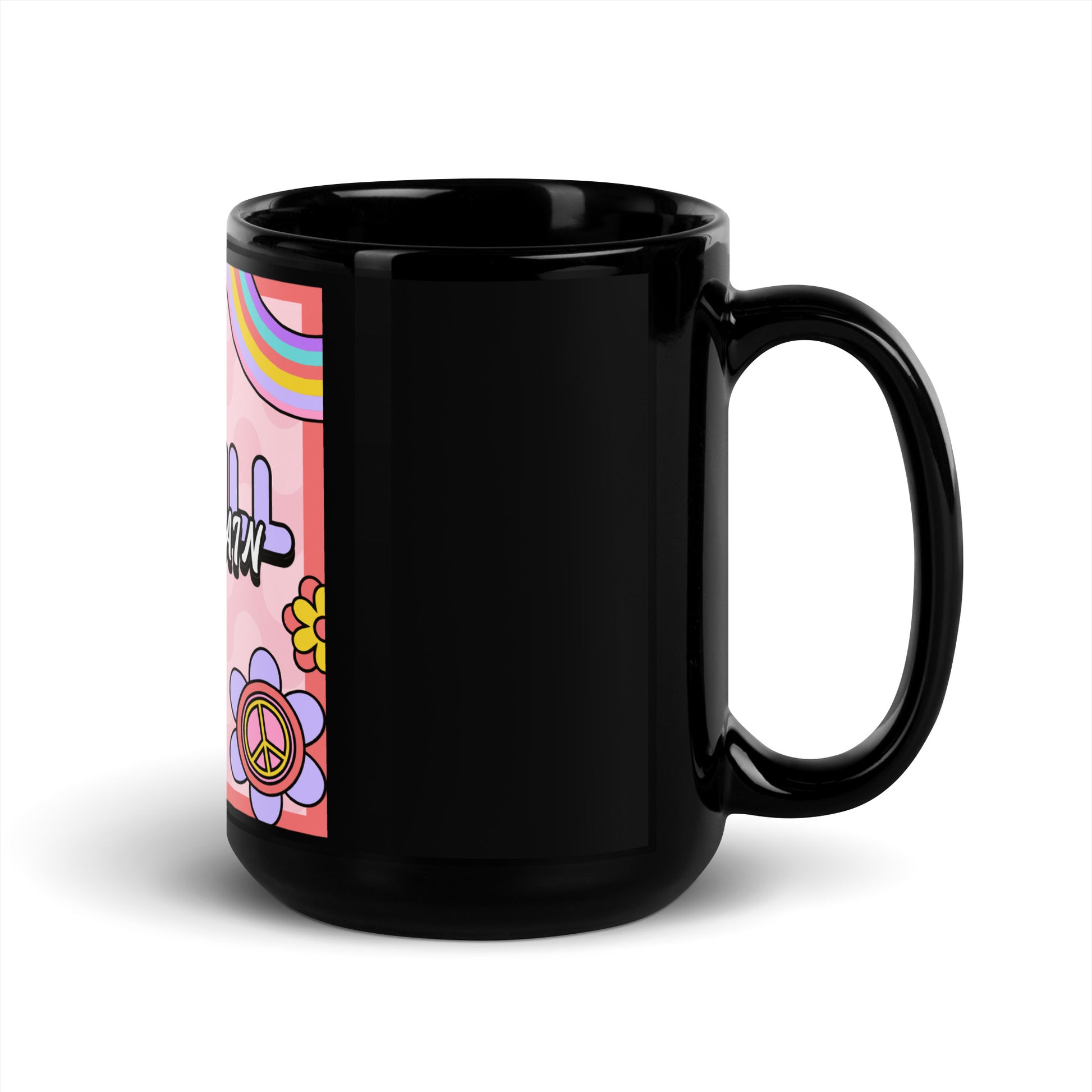 We Will Dance | Retro-Pink Style | Black Glossy Mug Jouparty