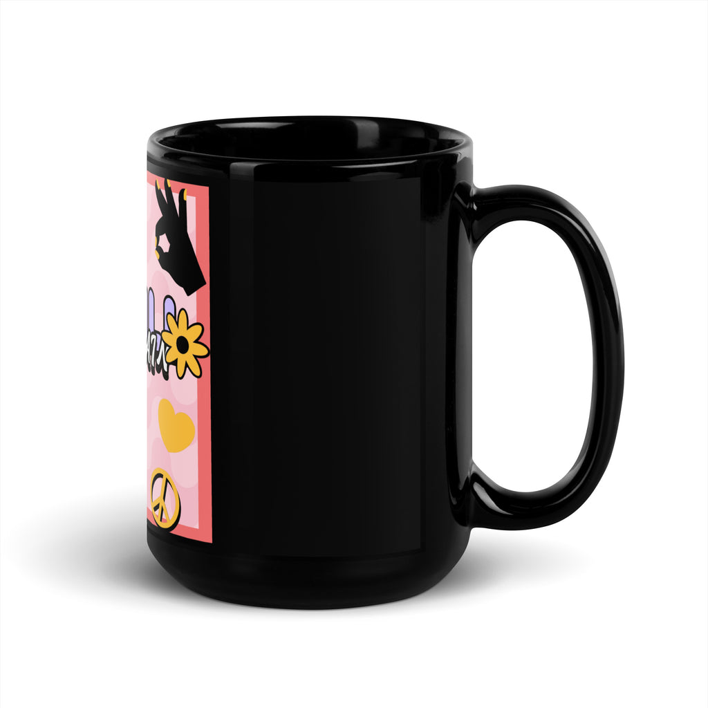 We Will Dance | Retro-Pink Style | Black Glossy Mug Jouparty