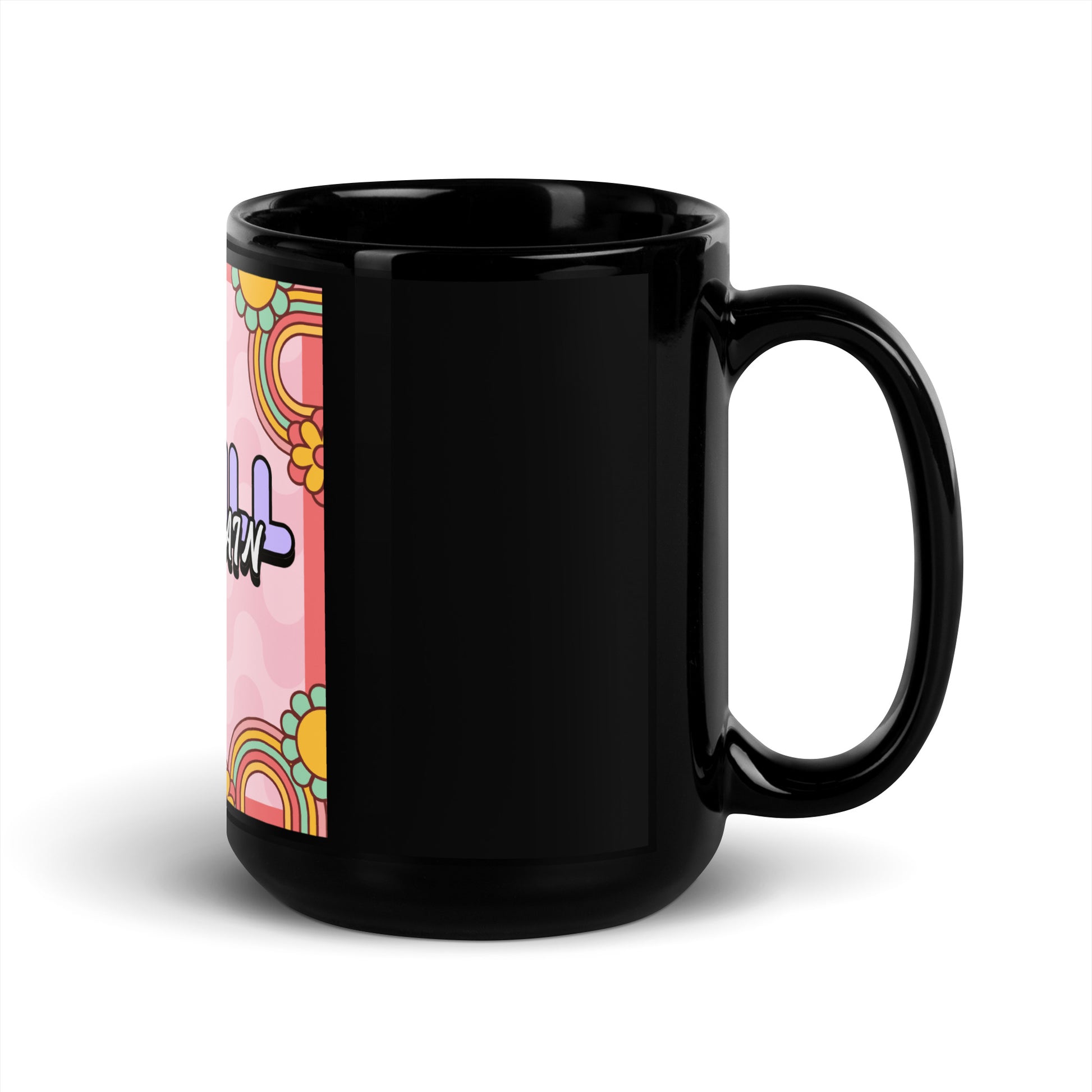 We Will Dance | Retro-Pink Style | Black Glossy Mug Jouparty