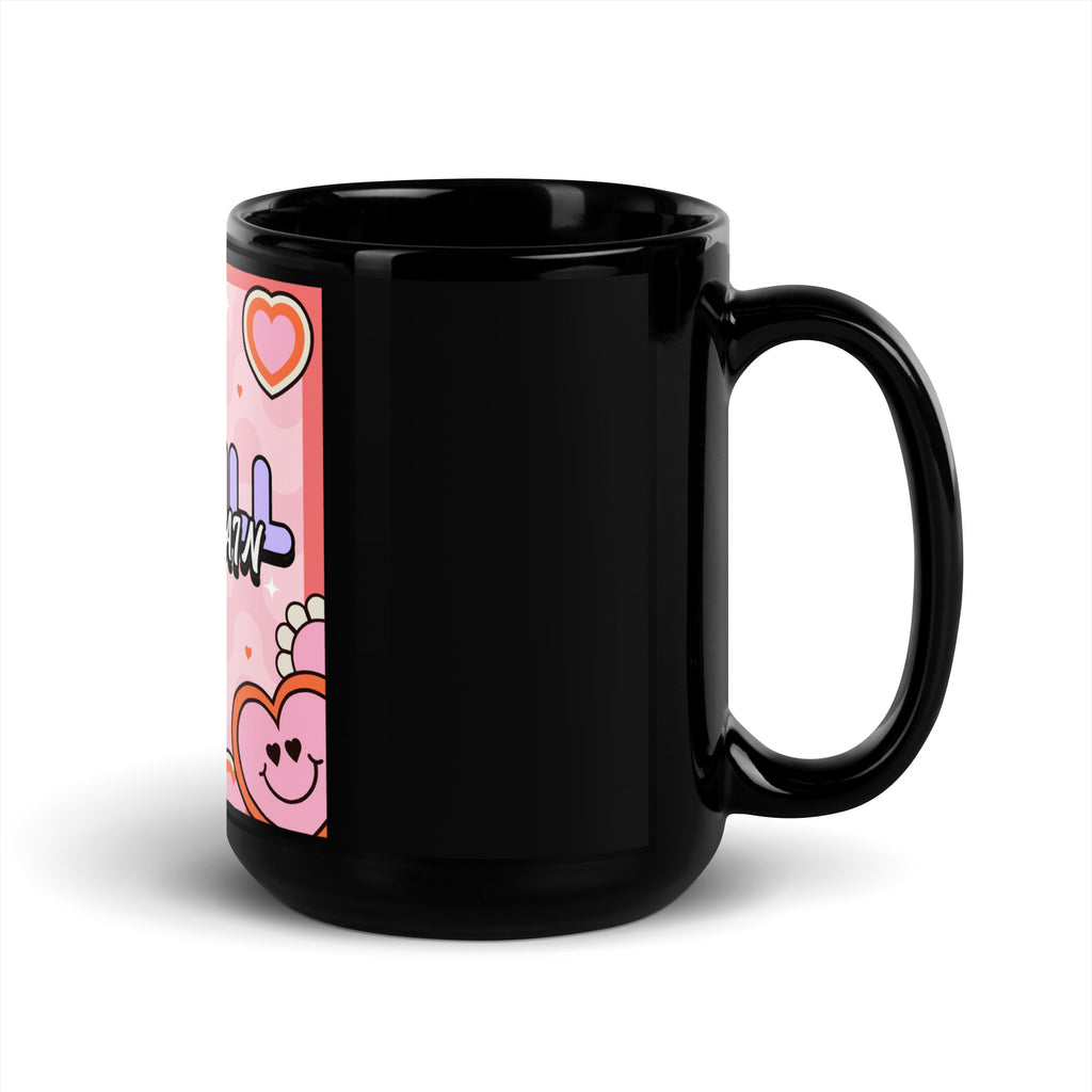 We Will Dance | Retro-Pink Style | Black Glossy Mug Jouparty