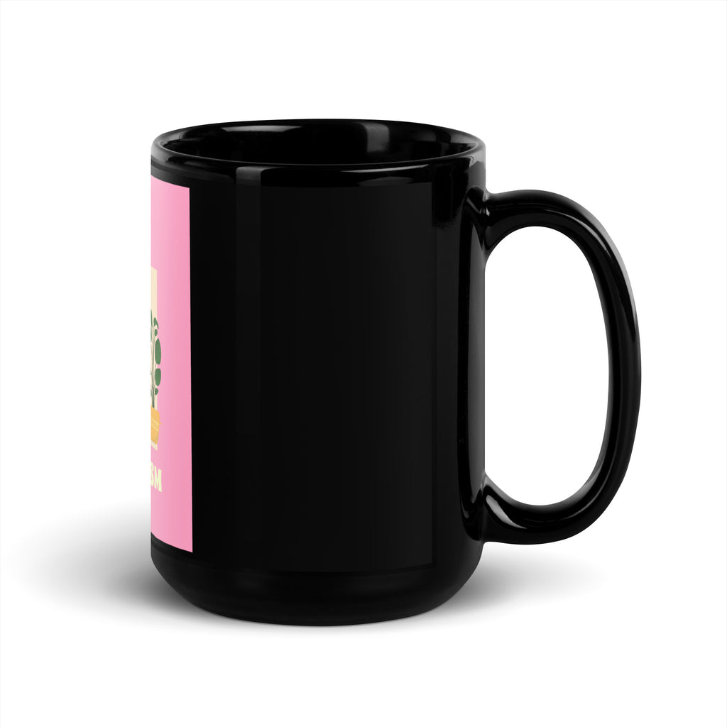 Stop Antisemitism | Plants & Flowers Edition | Black Glossy Mug