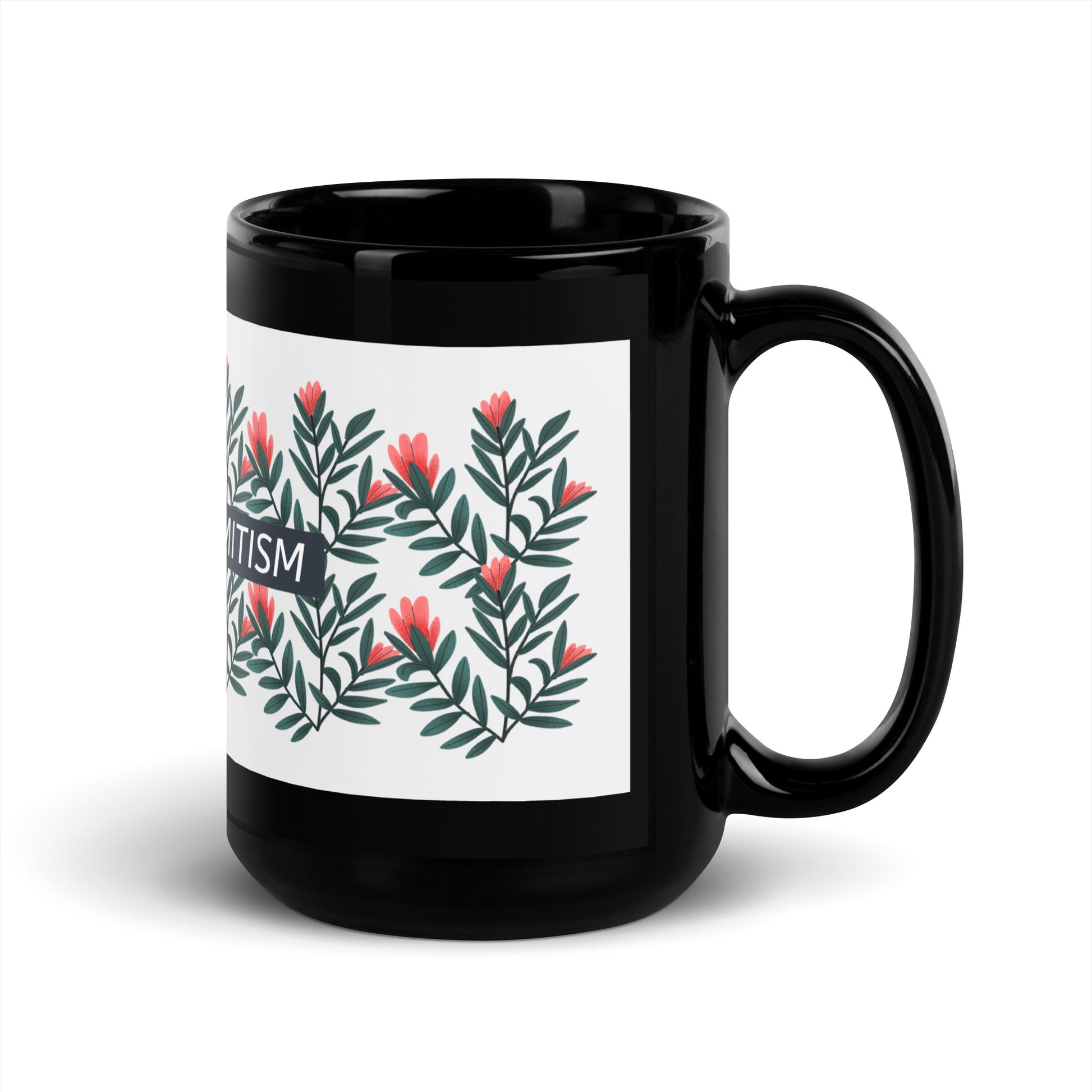 Flower Anthem | Antisemitism | Black Glossy Mug