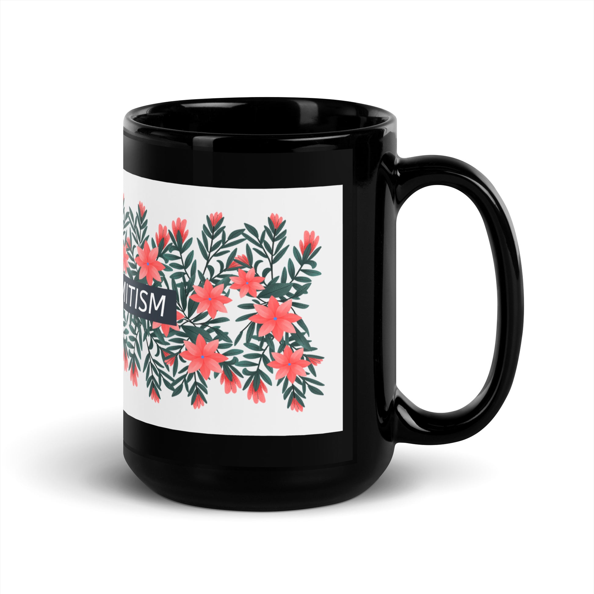 Flower Anthem | Antisemitism | Black Glossy Mug