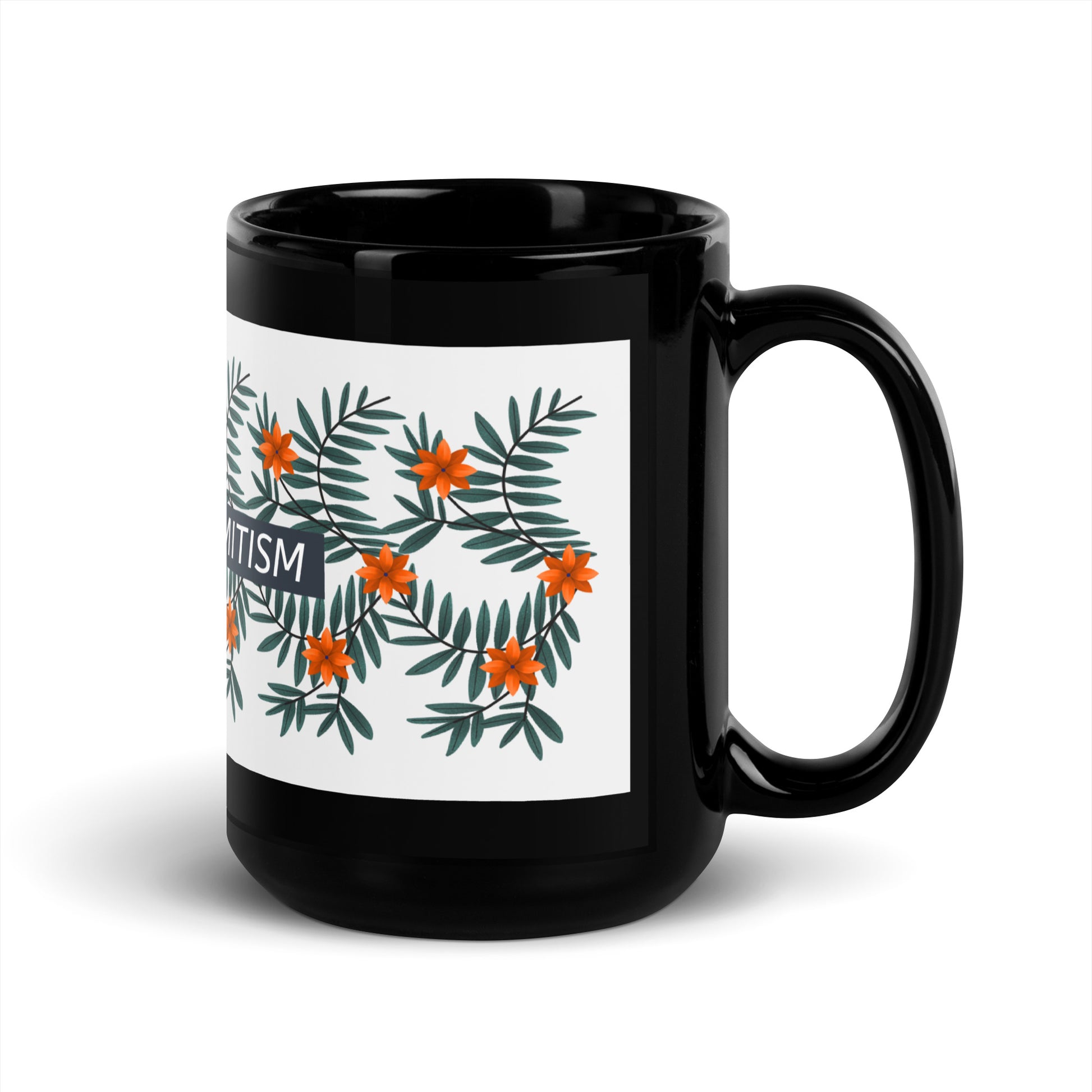 Flower Anthem | Antisemitism | Black Glossy Mug