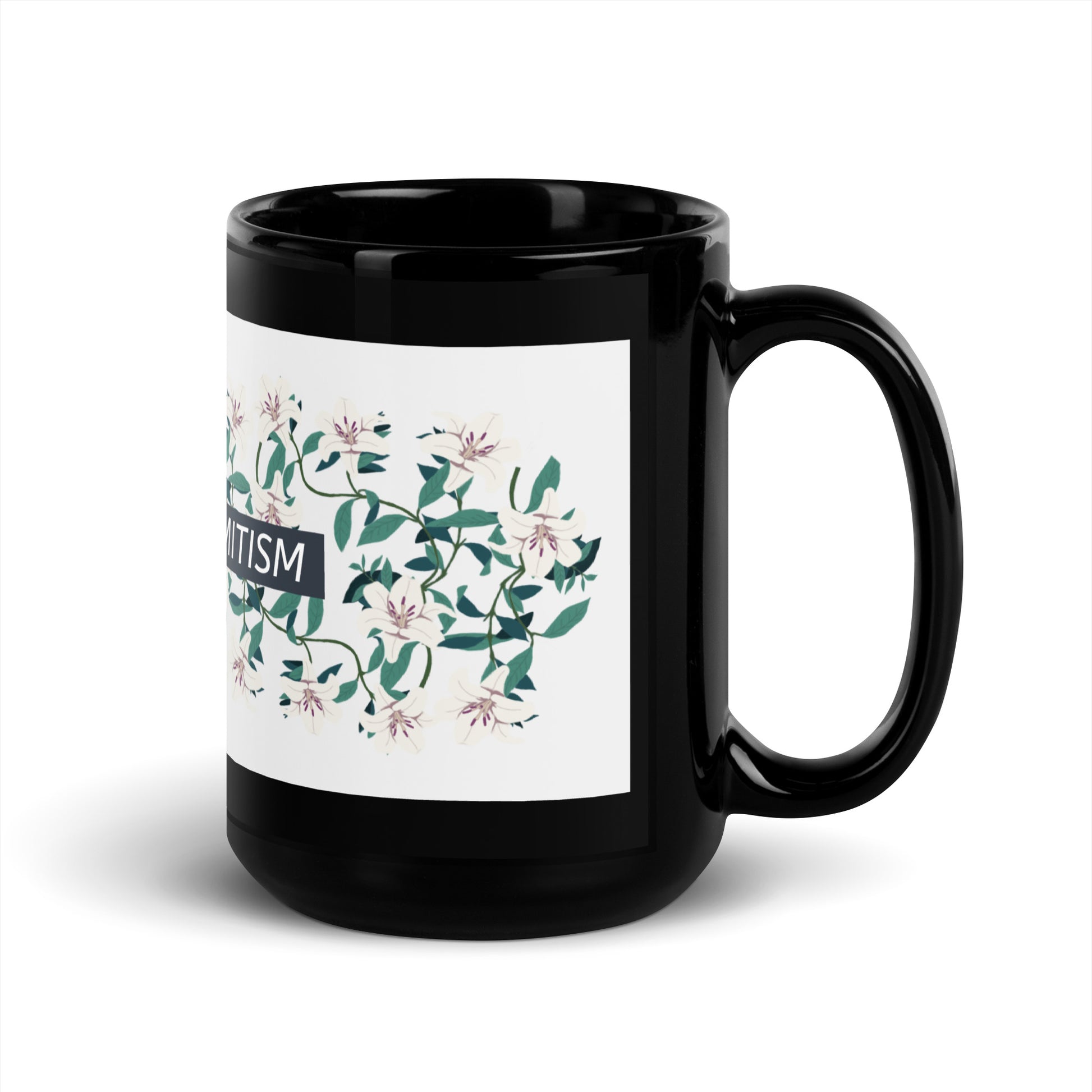 Flower Anthem | Antisemitism | Black Glossy Mug