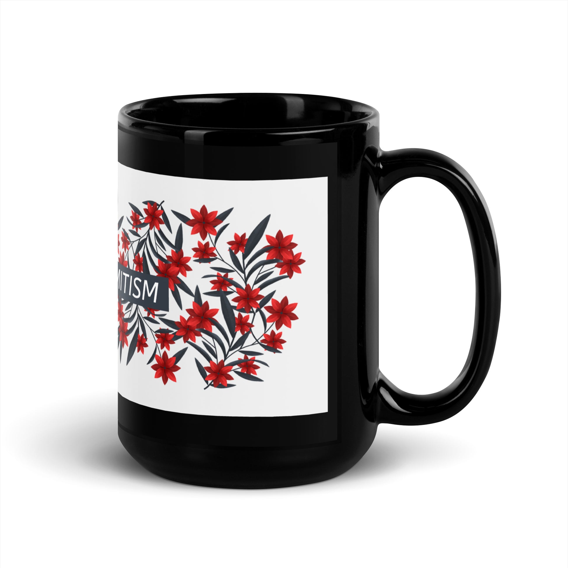 Flower Anthem | Antisemitism | Black Glossy Mug