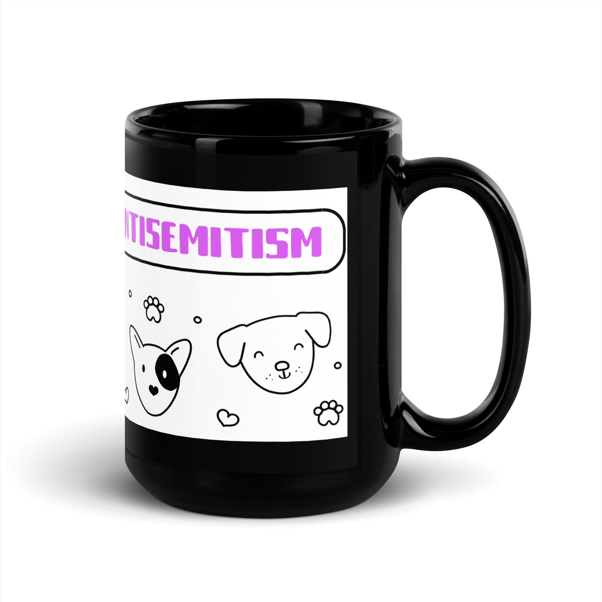 Cute Doodle Pet | Black Glossy Mug