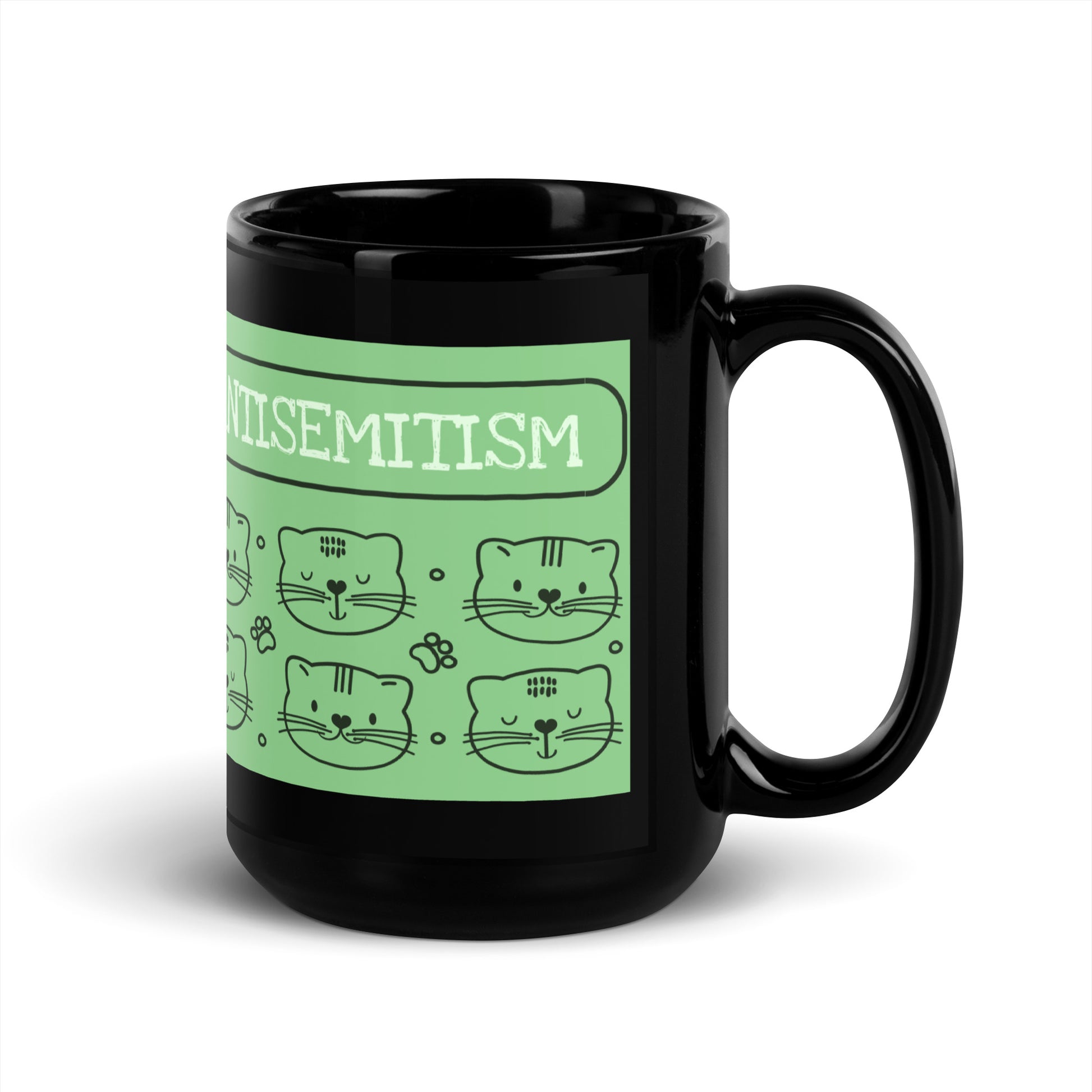 Cute Doodle Pet | Black Glossy Mug