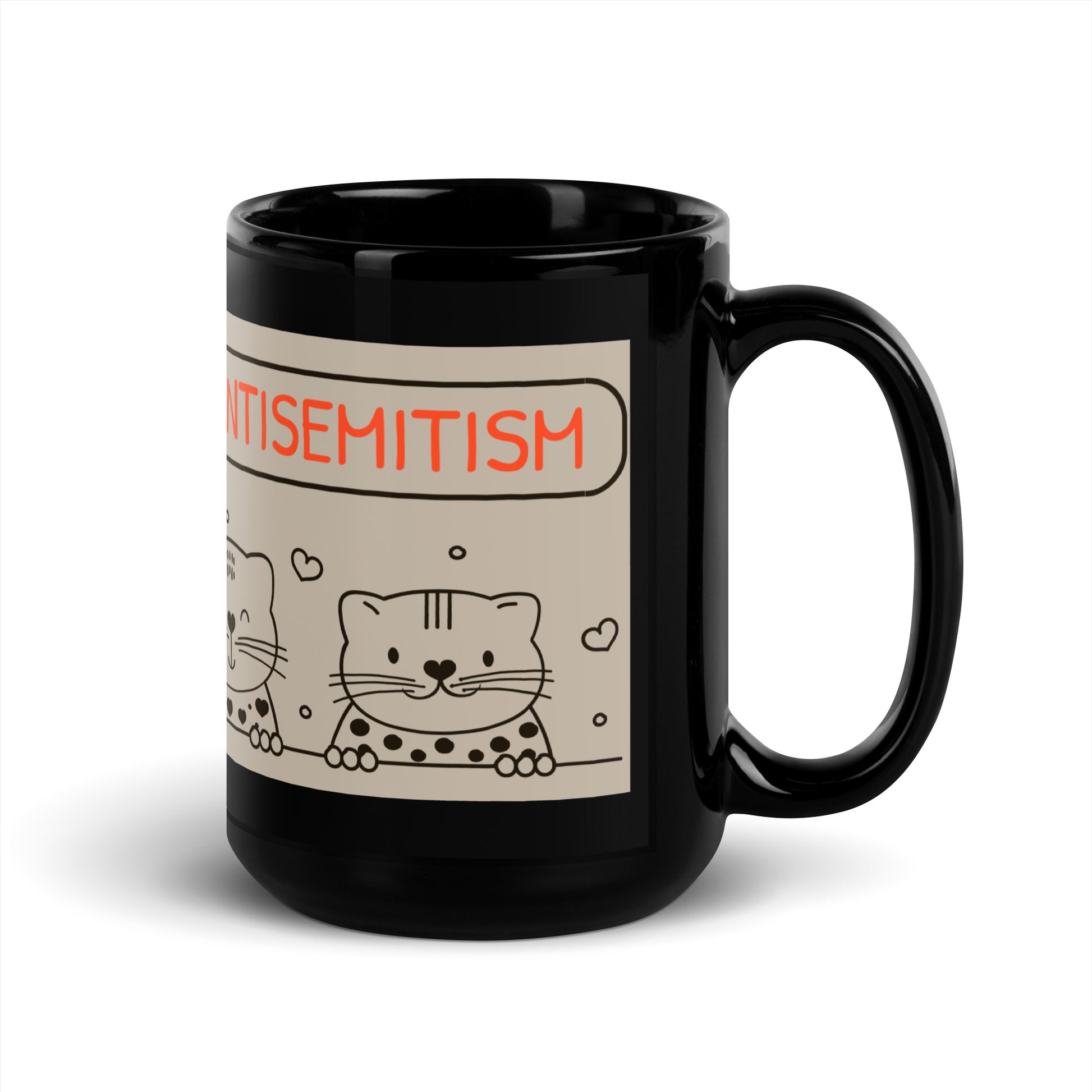Cute Doodle Pet | Black Glossy Mug