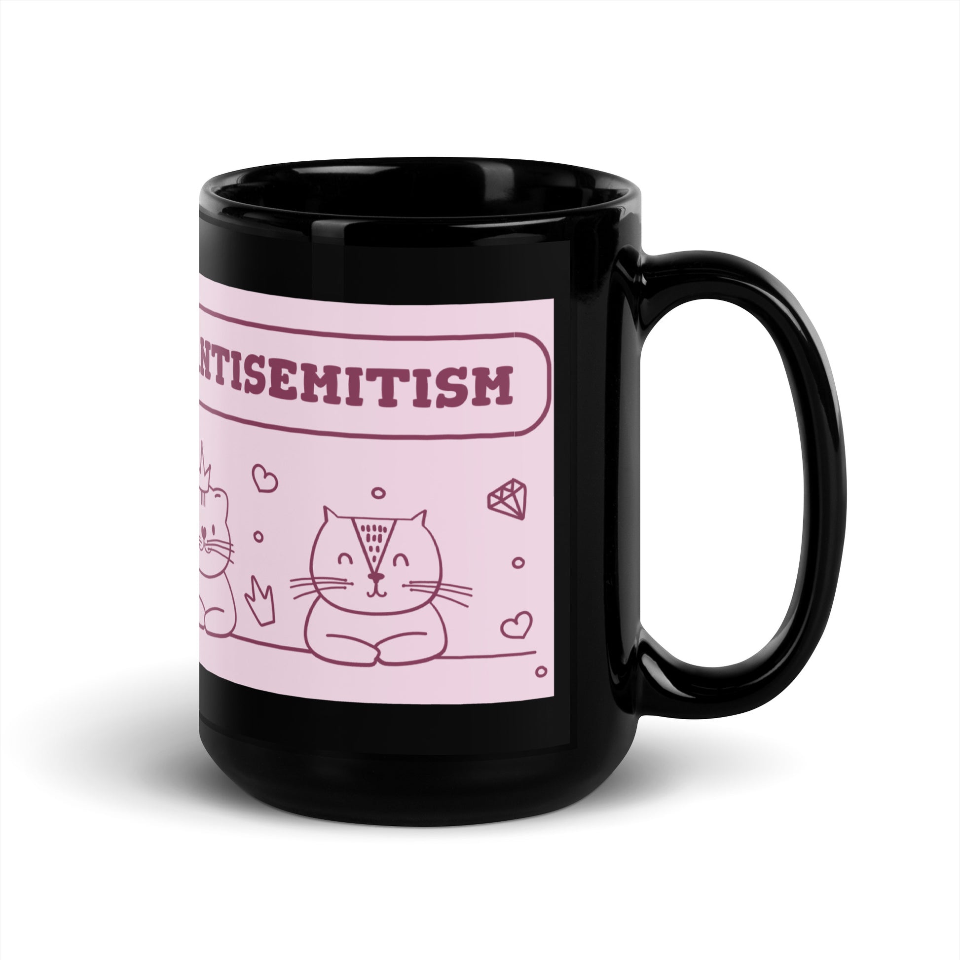 Cute Doodle Pet | Black Glossy Mug