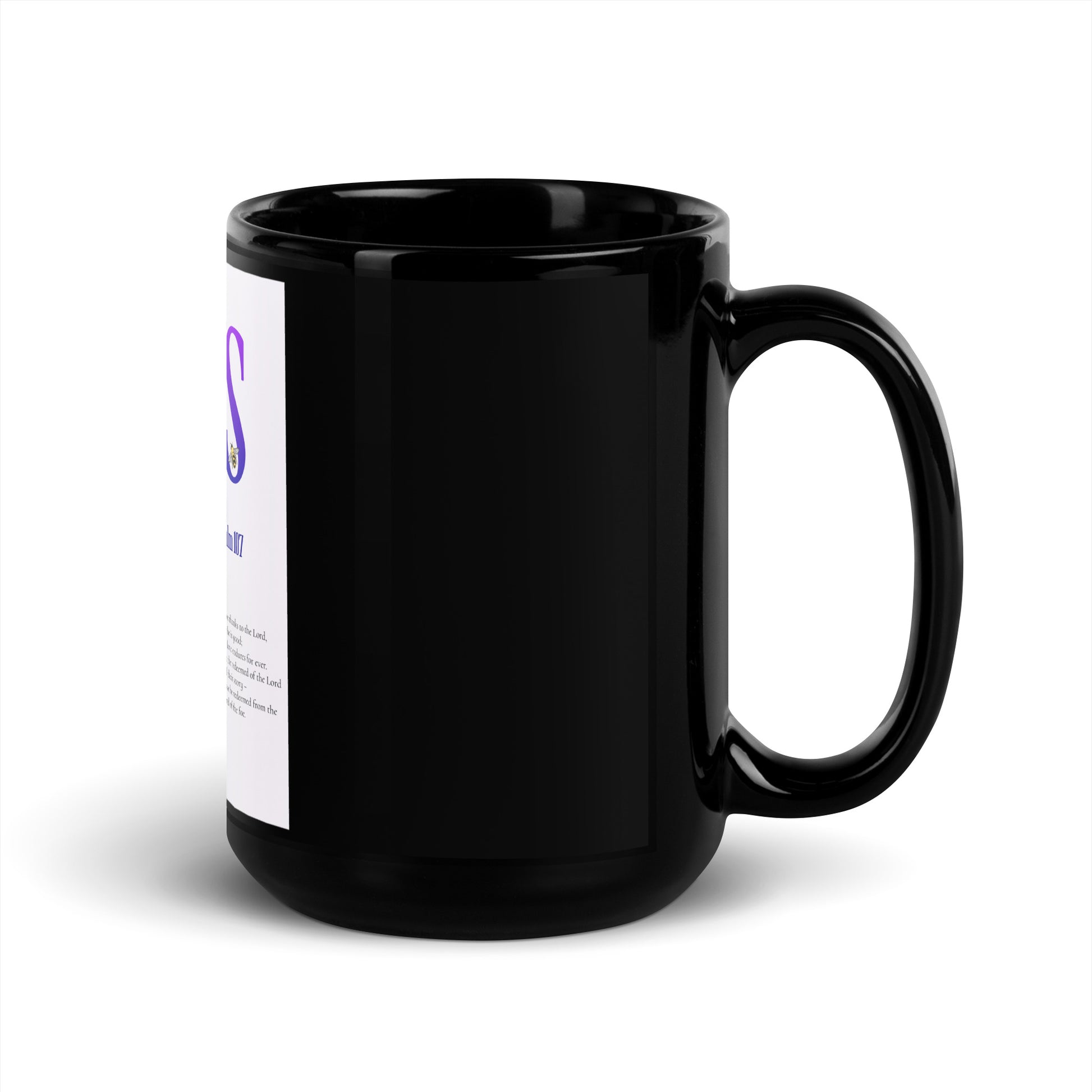 I Stand With Jews | Flower Christian Bible Verse | Black Glossy Mug