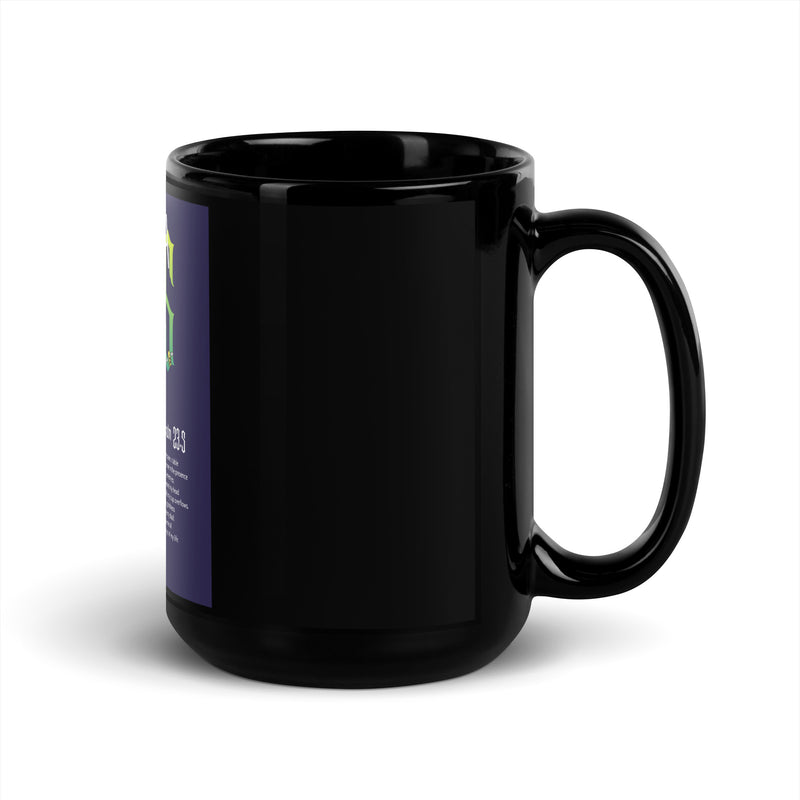 I Stand With Jews | Flower Christian Bible Verse | Black Glossy Mug