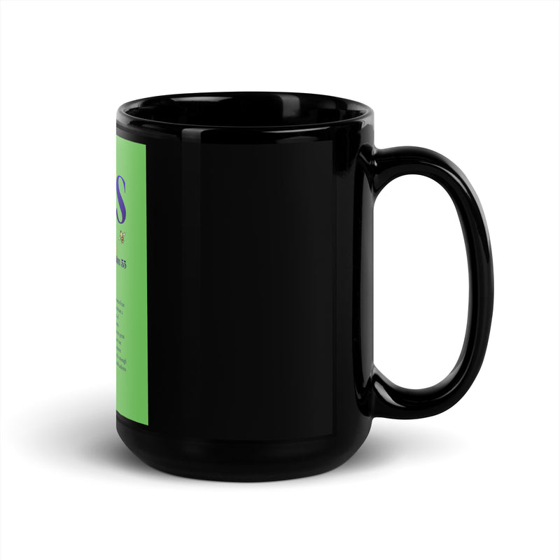 I Stand With Jews | Flower Christian Bible Verse | Black Glossy Mug