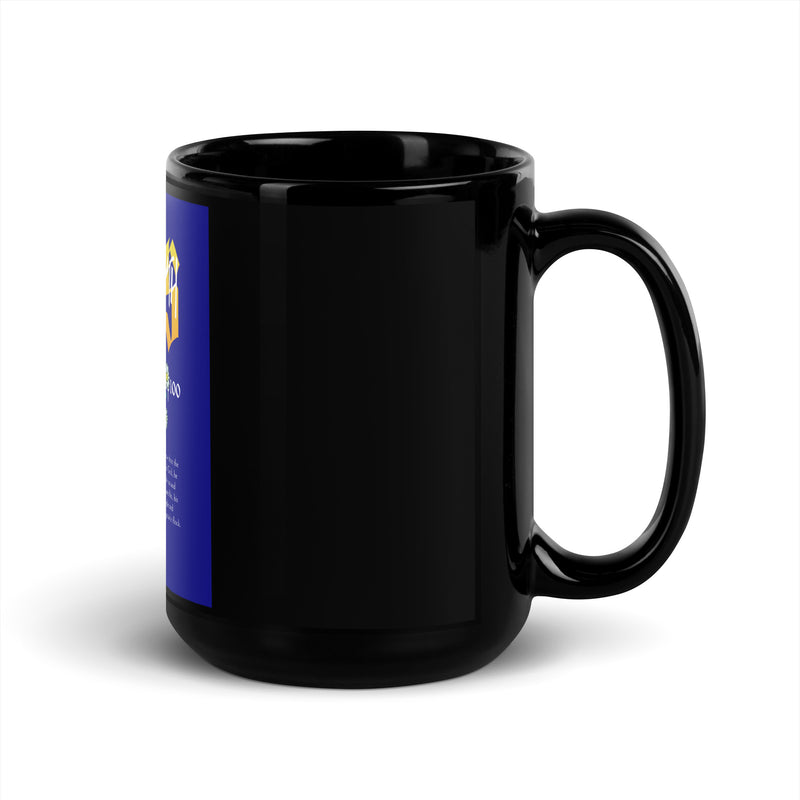 I Stand With Jews | Flower Christian Bible Verse | Black Glossy Mug
