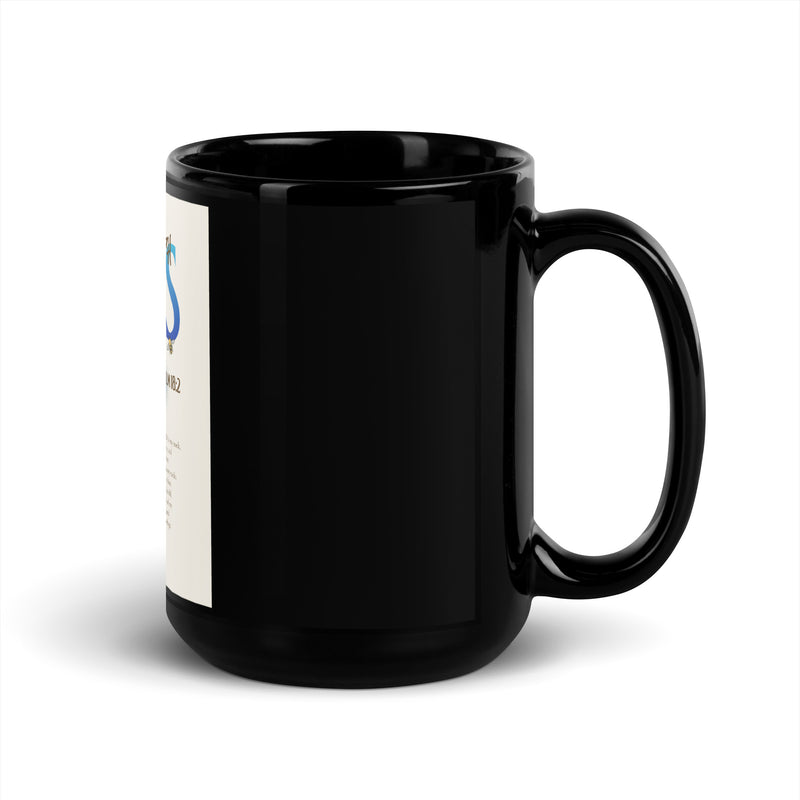 I Stand With Jews | Flower Christian Bible Verse | Black Glossy Mug