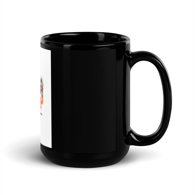 I Stand With Jews Graffiti Bible Verse | Black Glossy Mug