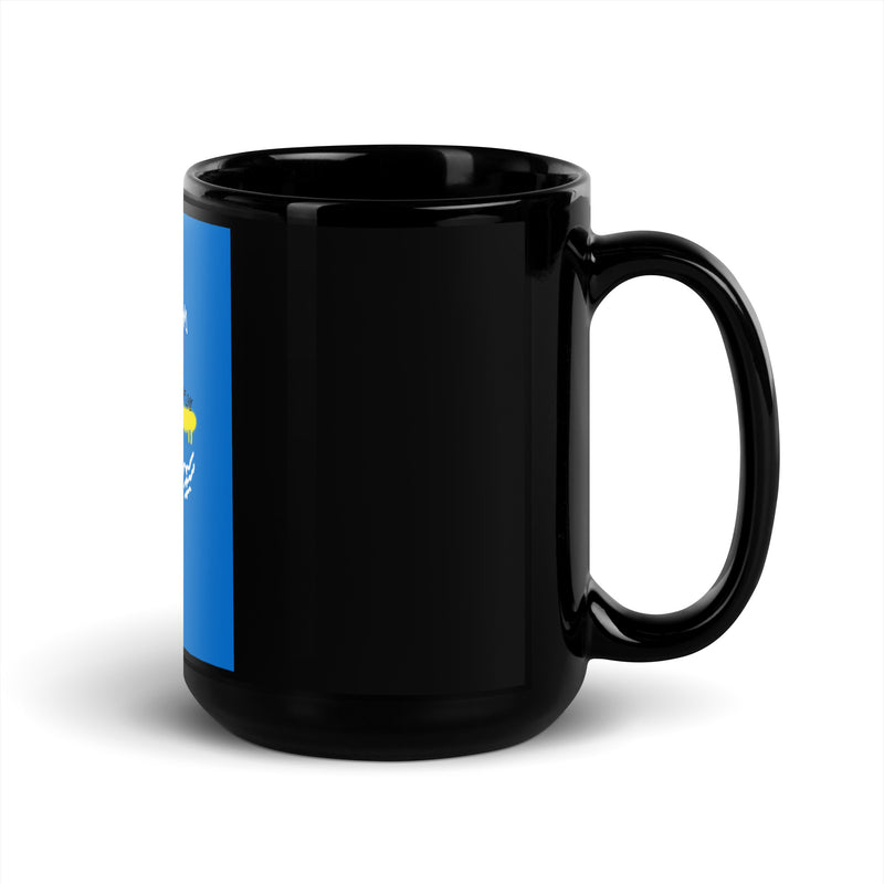 No Go Graffiti Doodle | Antisemitism | Black Glossy Mug