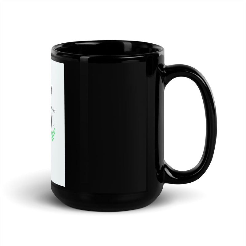 No Go Graffiti Doodle | Antisemitism | Black Glossy Mug