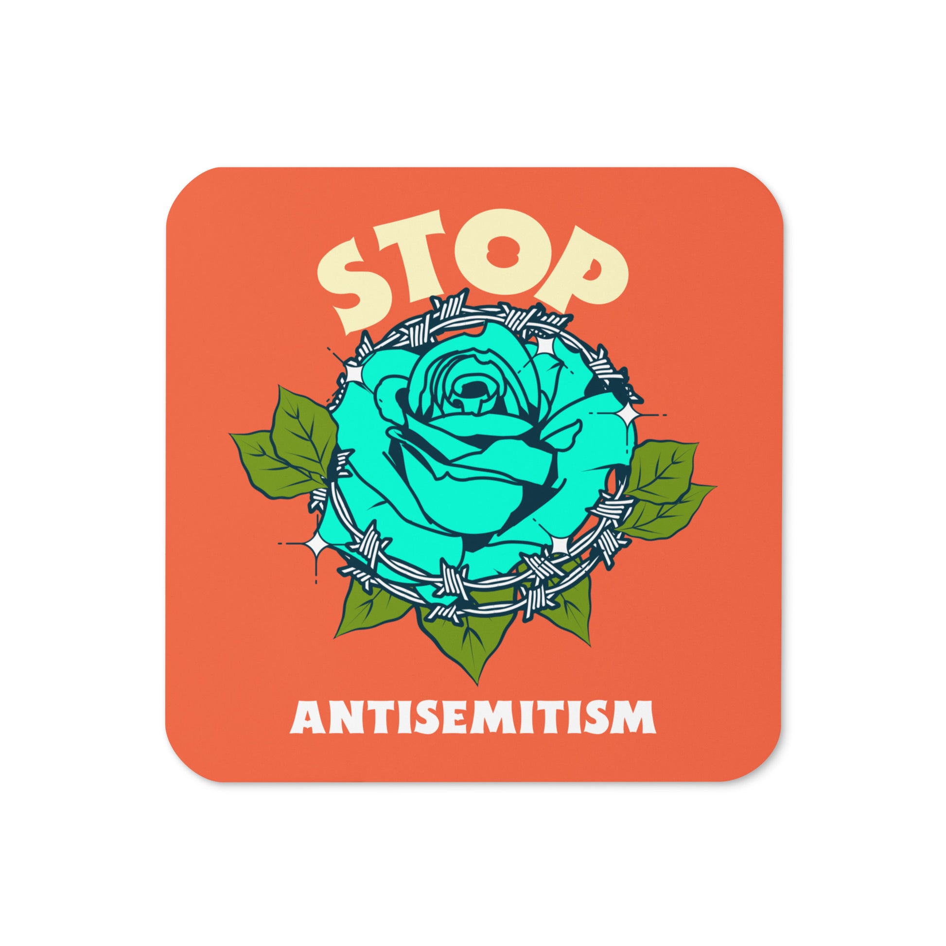 Stop Antisemitism | Plants & Flowers Edition | Cork-Back Coaster