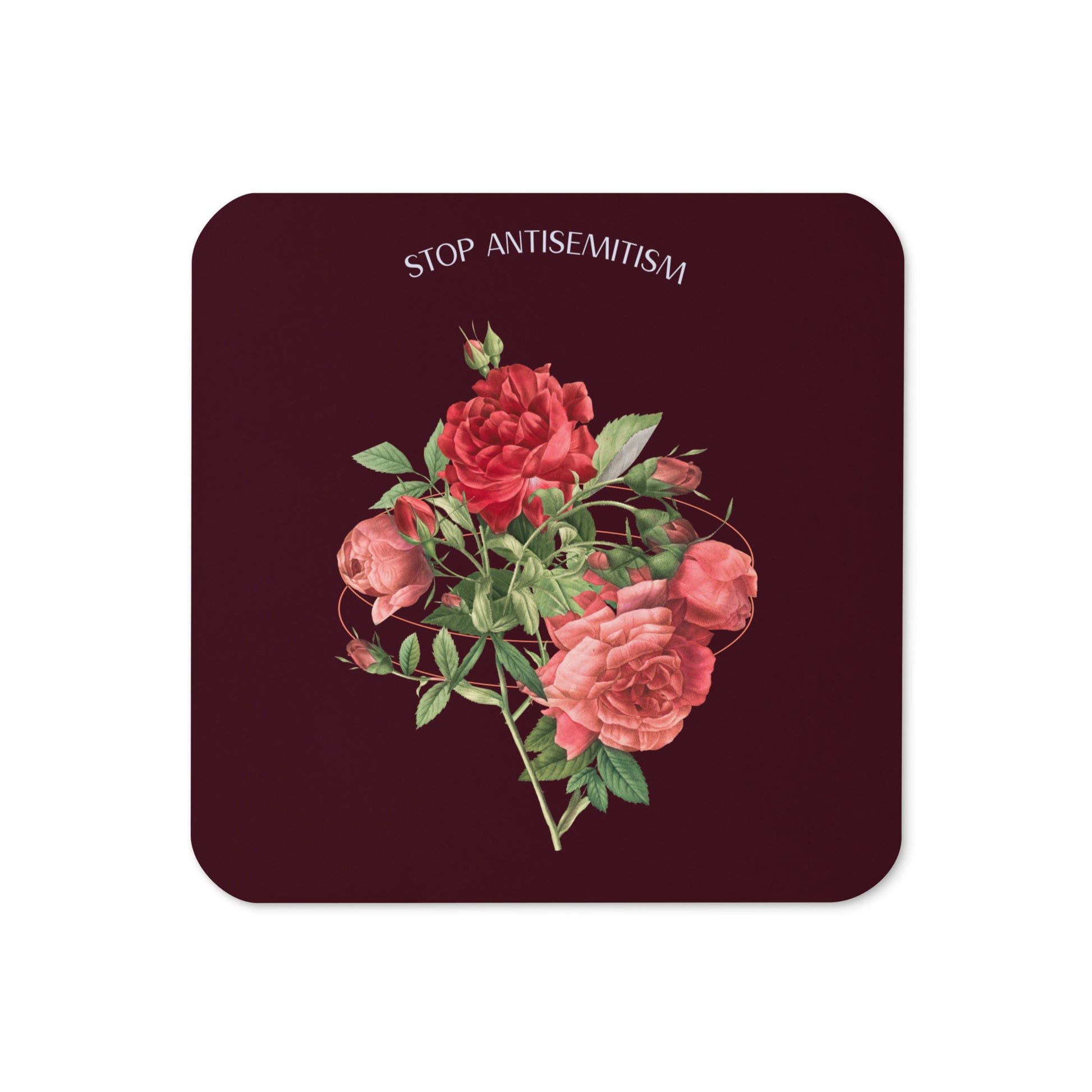 Stop Antisemitism | Plants & Flowers Edition | Cork-Back Coaster