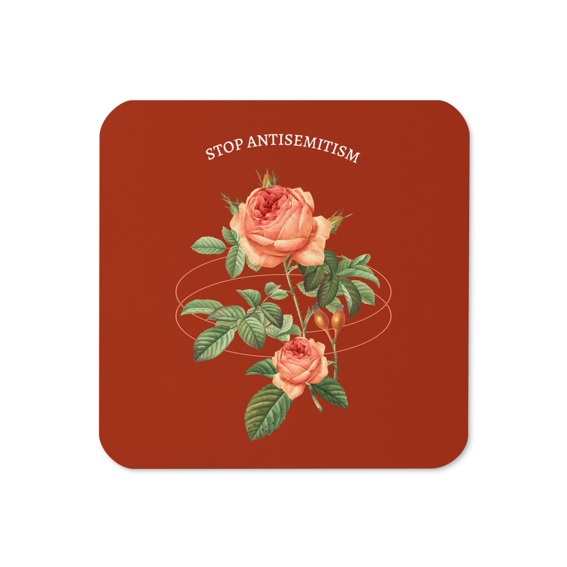 Stop Antisemitism | Plants & Flowers Edition | Cork-Back Coaster
