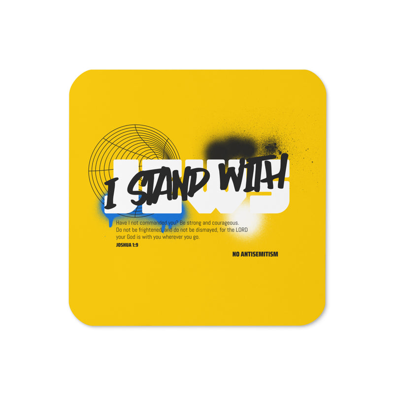 I Stand With Jews Graffiti Bible Verse | Cork-Back Coaster