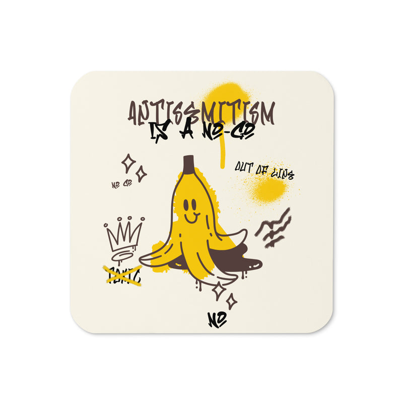 No Go Graffiti Doodle | Antisemitism | Cork-Back Coaster