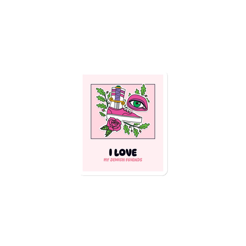 I Love My Jewish Friends | Pink Edition | Die-Cut Magnet