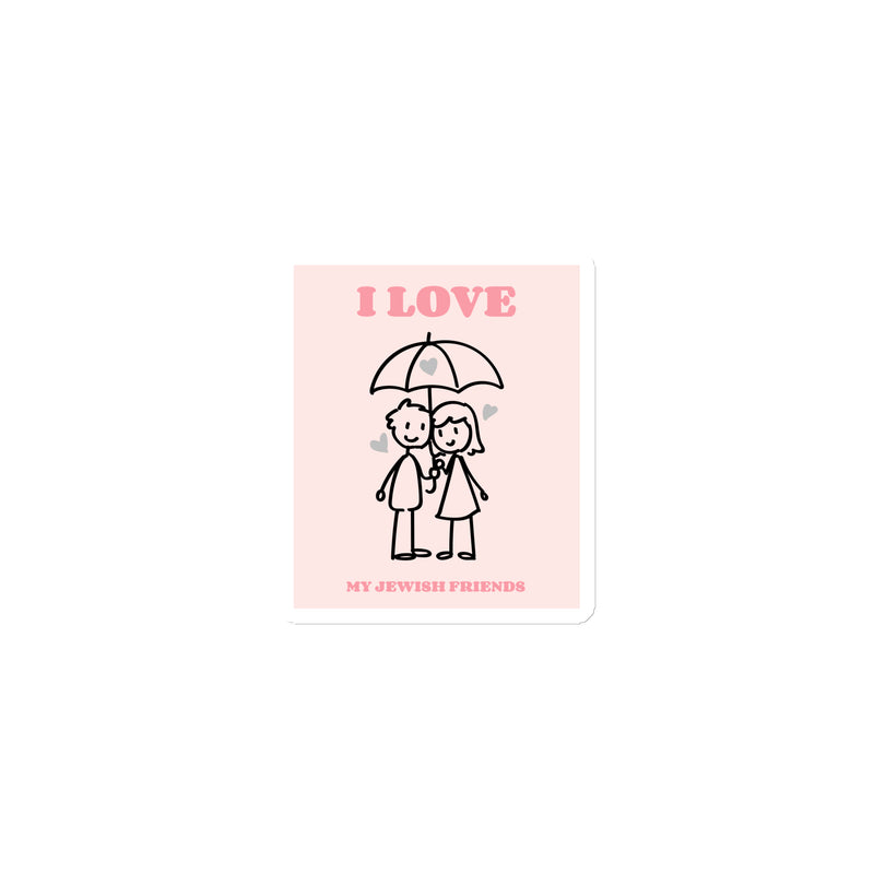 I Love My Jewish Friends | Pink Edition | Die-Cut Magnet