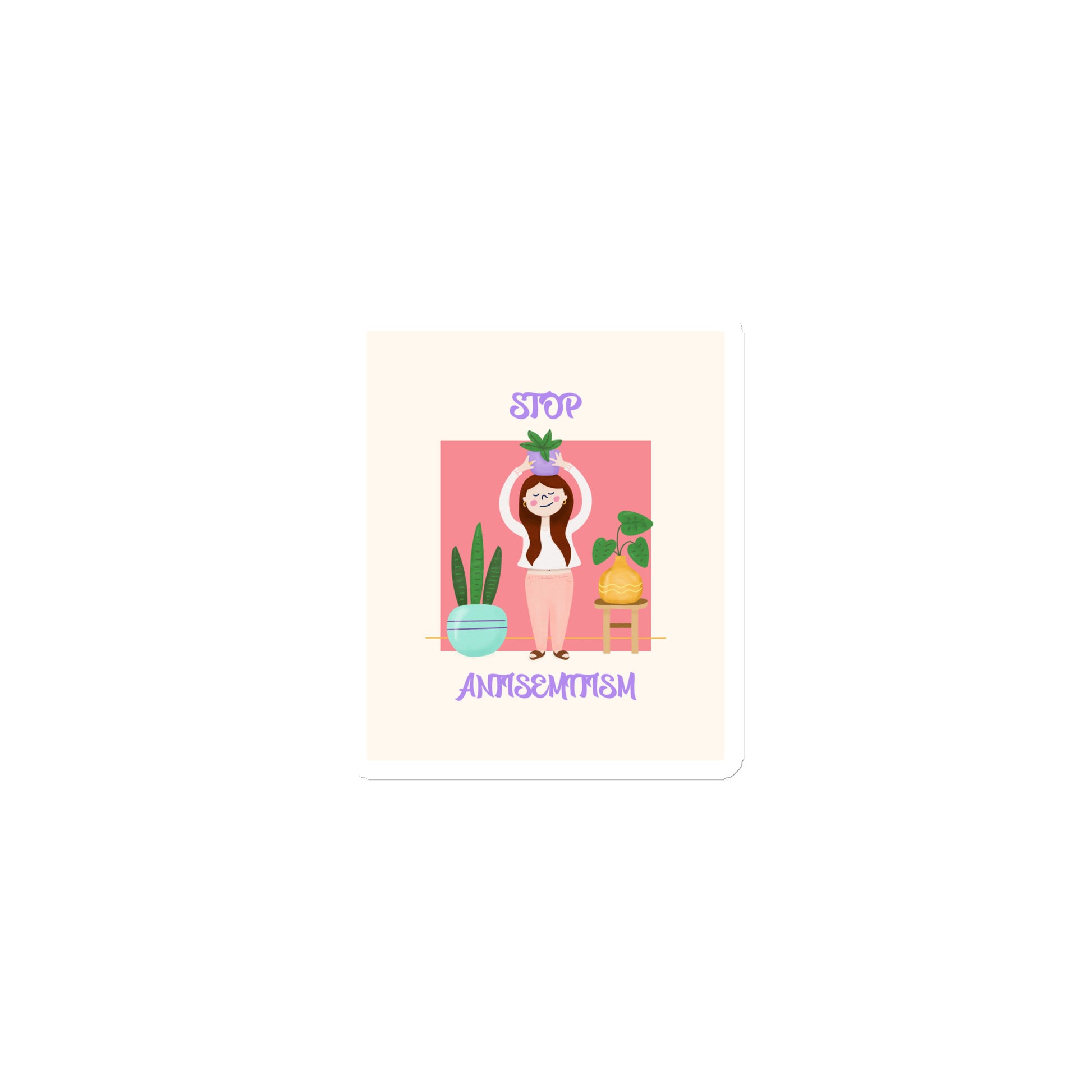 Stop Antisemitism | Plants & Flowers Edition | Die-Cut Magnet