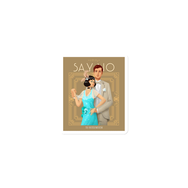 Art Deco Love Story | No Antisemitism | Die-Cut Magnet