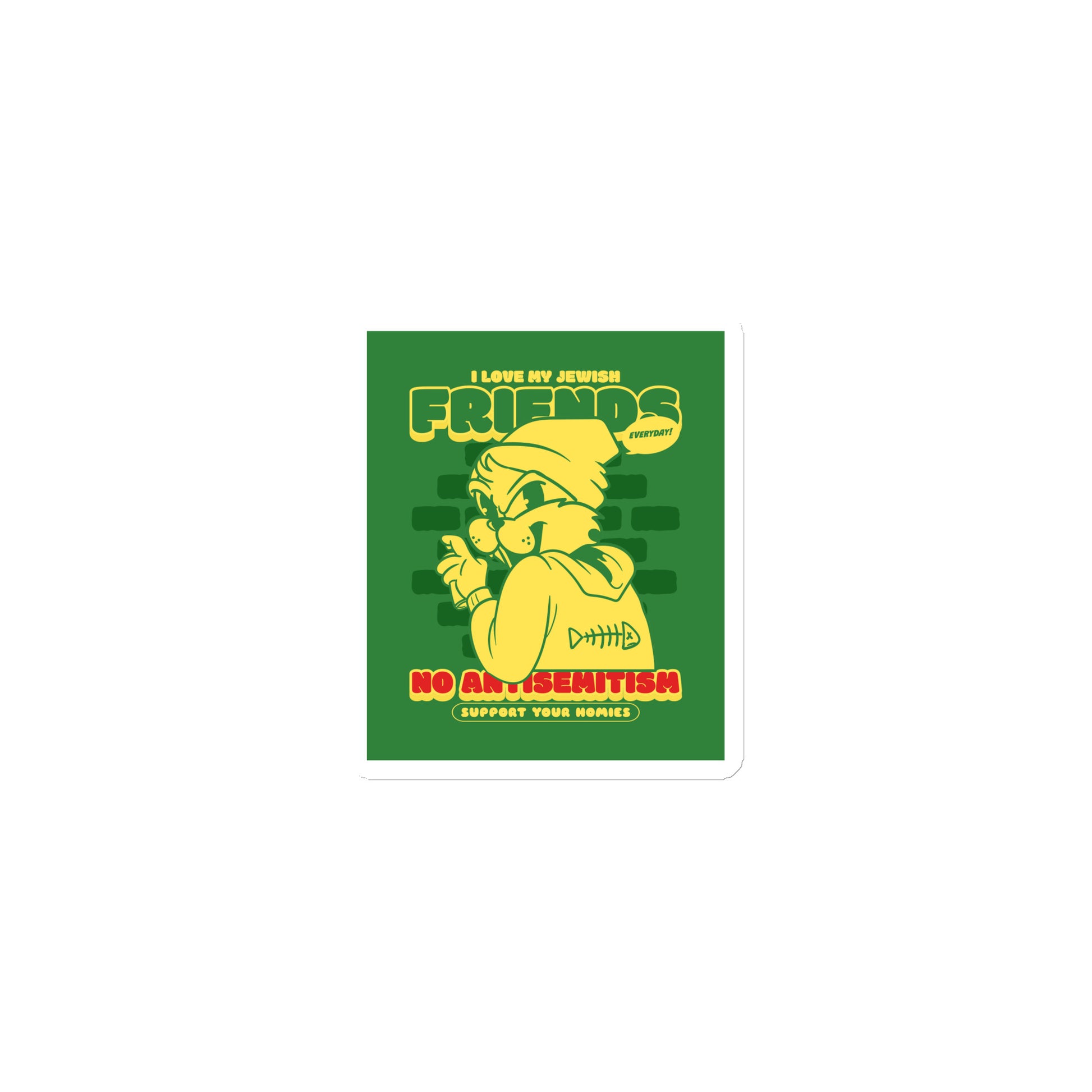 Streetart Graffiti Cartoon | Antisemitism | Die-Cut Magnet
