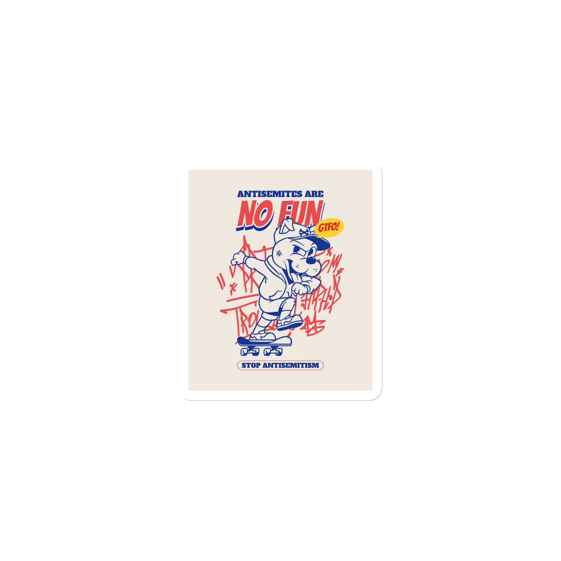 Streetart Graffiti Cartoon | Antisemitism | Die-Cut Magnet