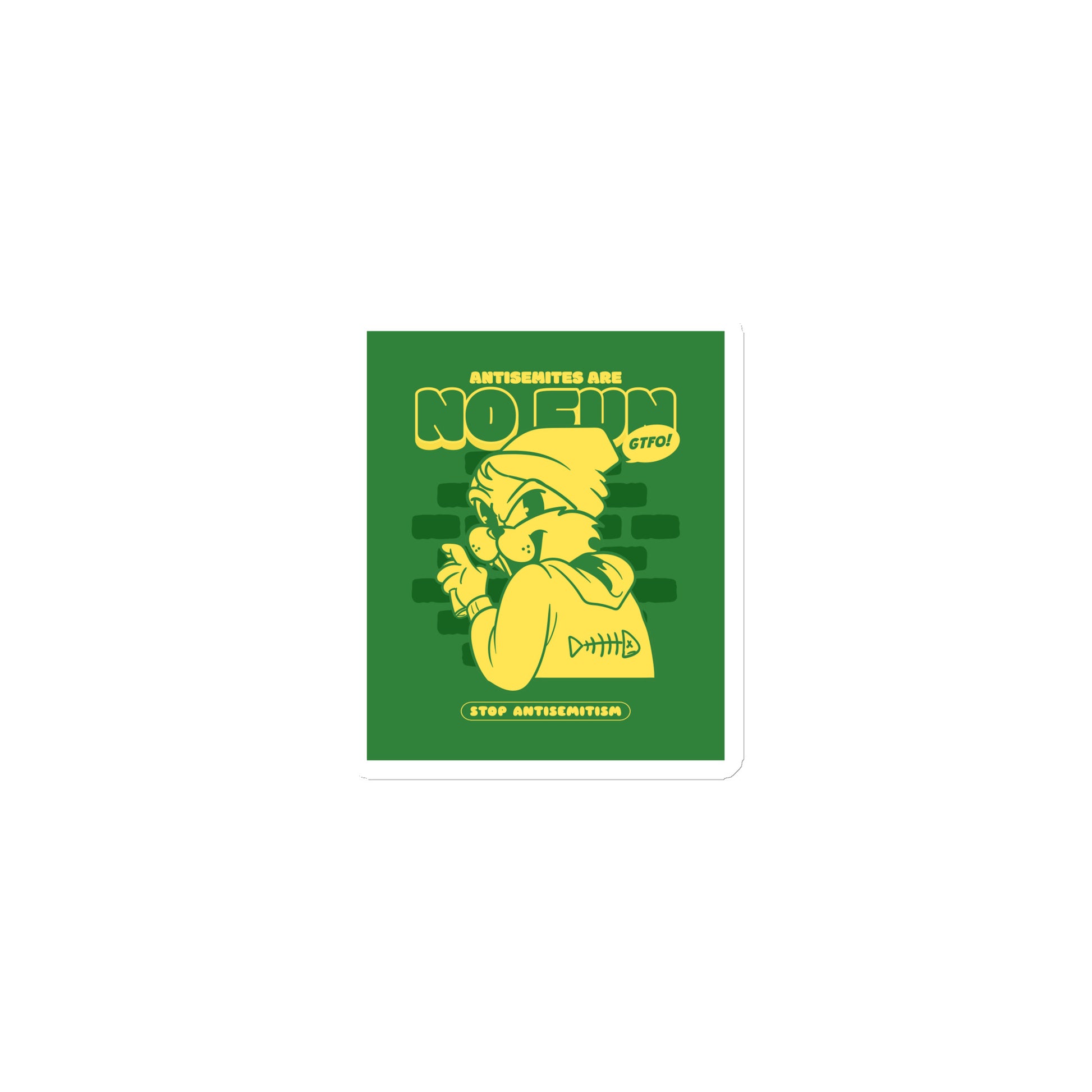 Streetart Graffiti Cartoon | Antisemitism | Die-Cut Magnet