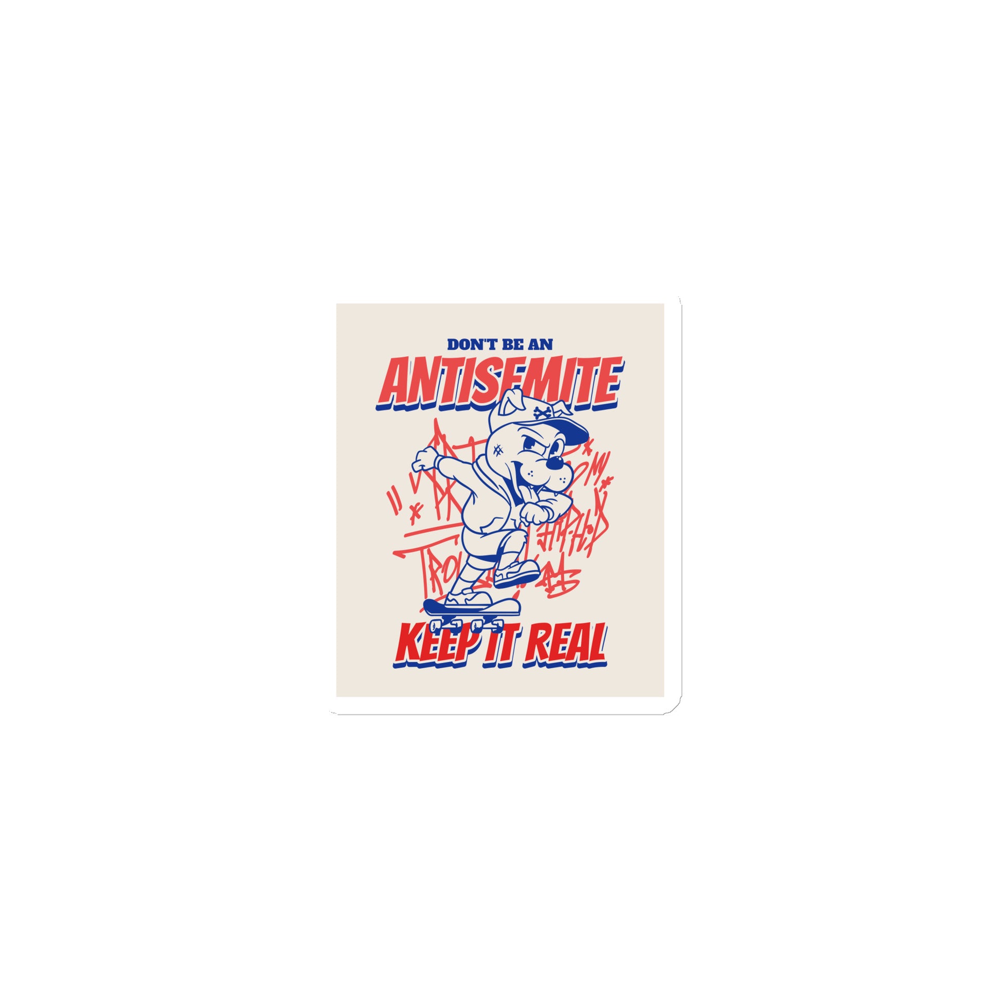 Streetart Graffiti Cartoon | Antisemitism | Die-Cut Magnet