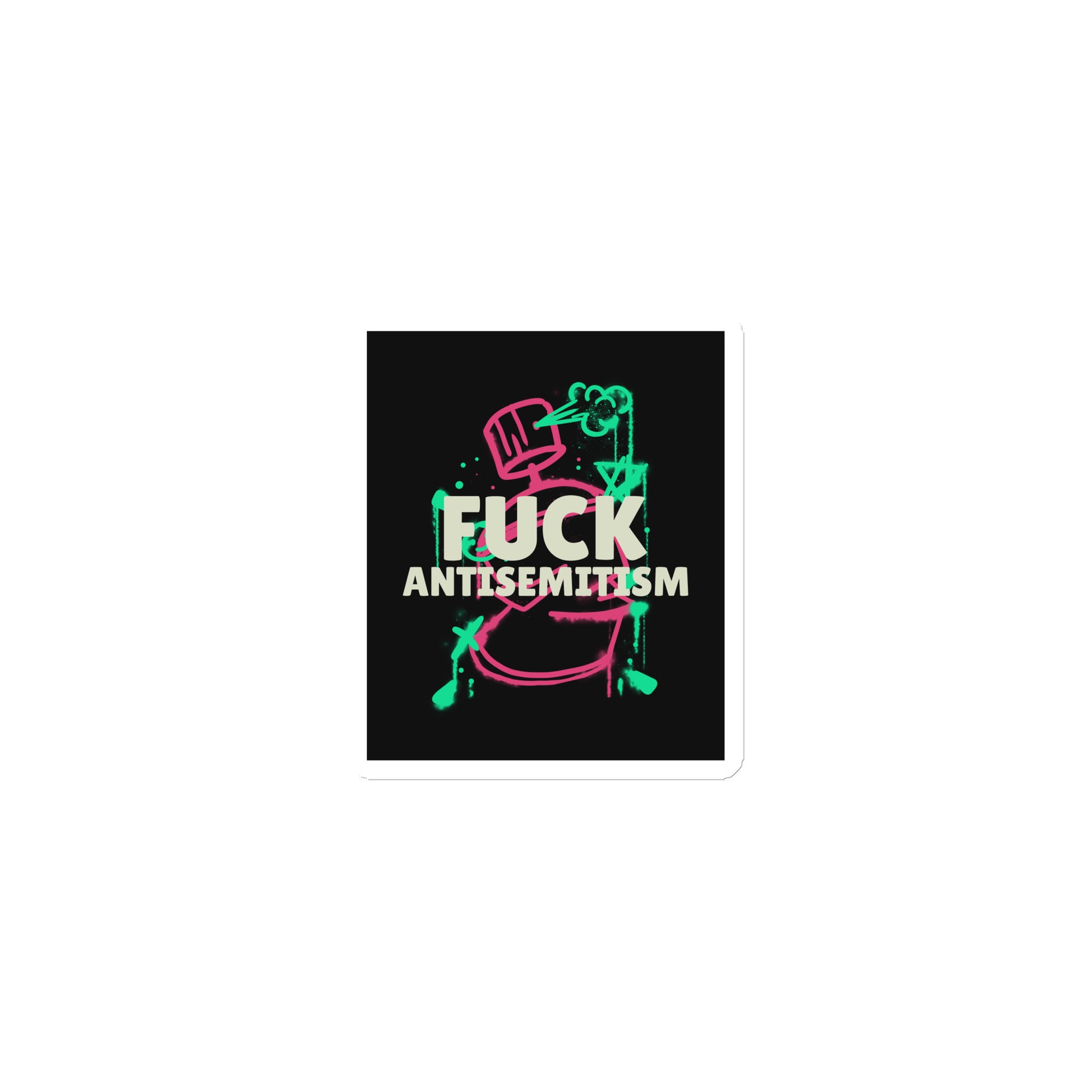 Fuck Antisemitism Graffiti | Die-Cut Magnet