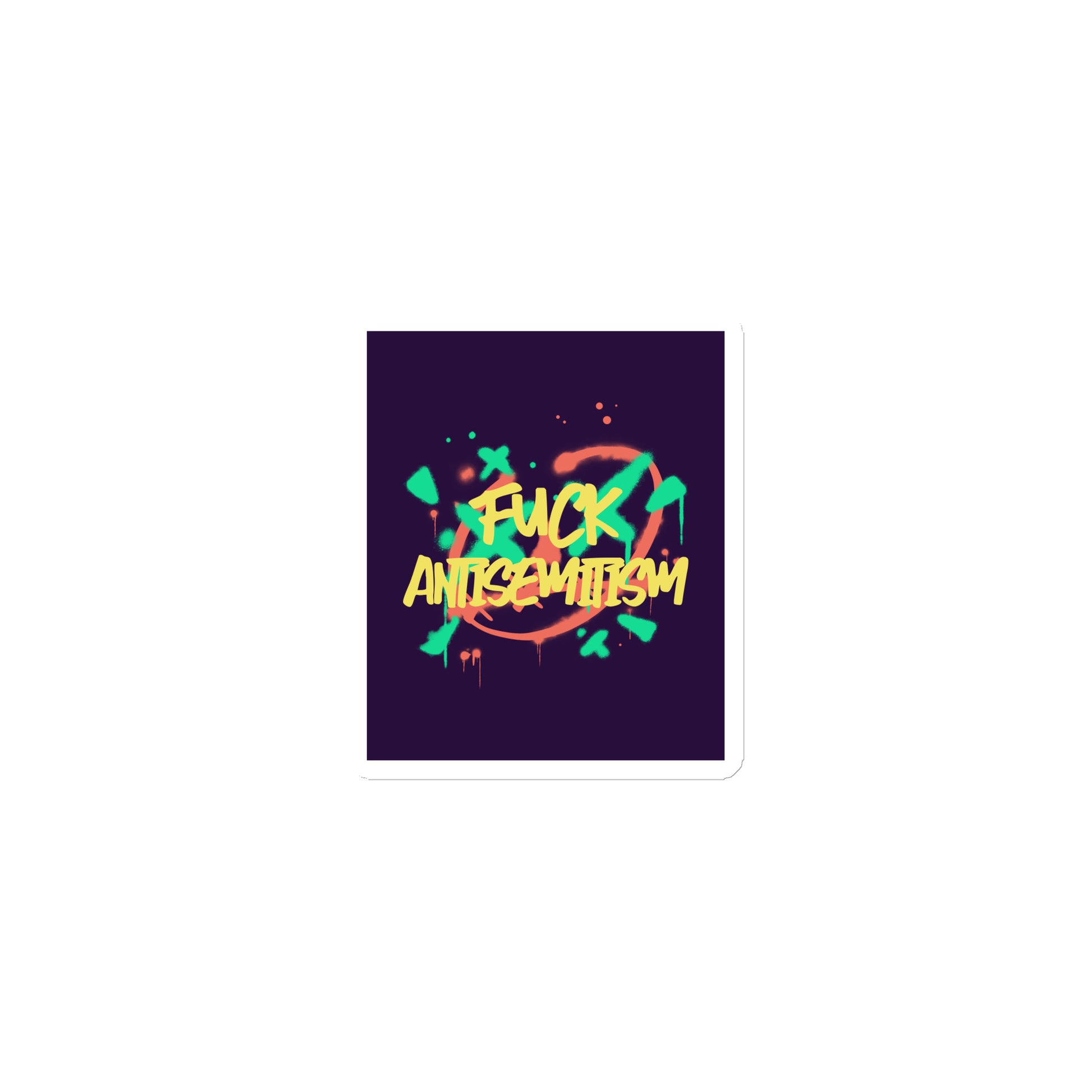 Fuck Antisemitism Graffiti | Die-Cut Magnet